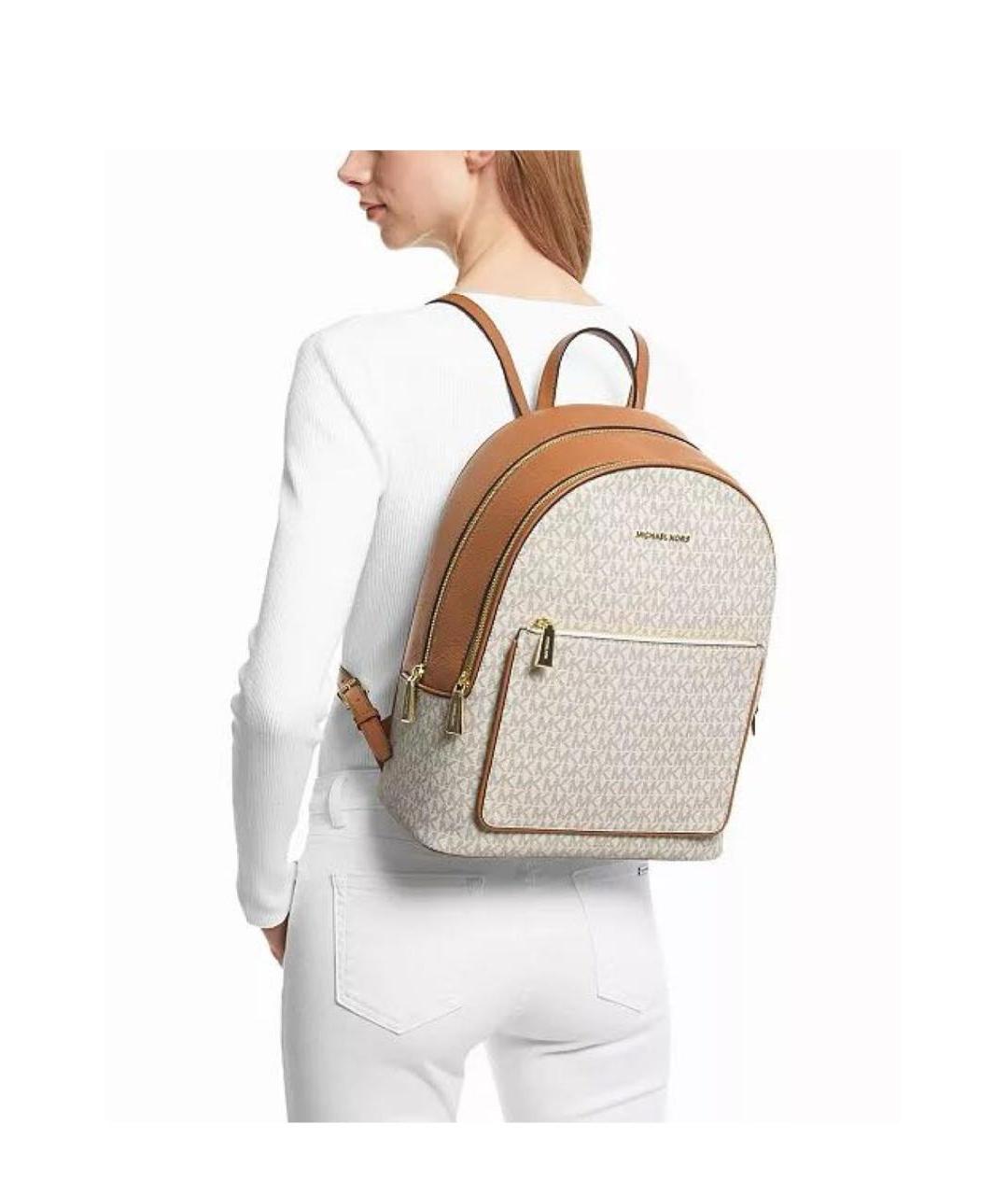MICHAEL KORS Бежевый кожаный рюкзак, фото 2
