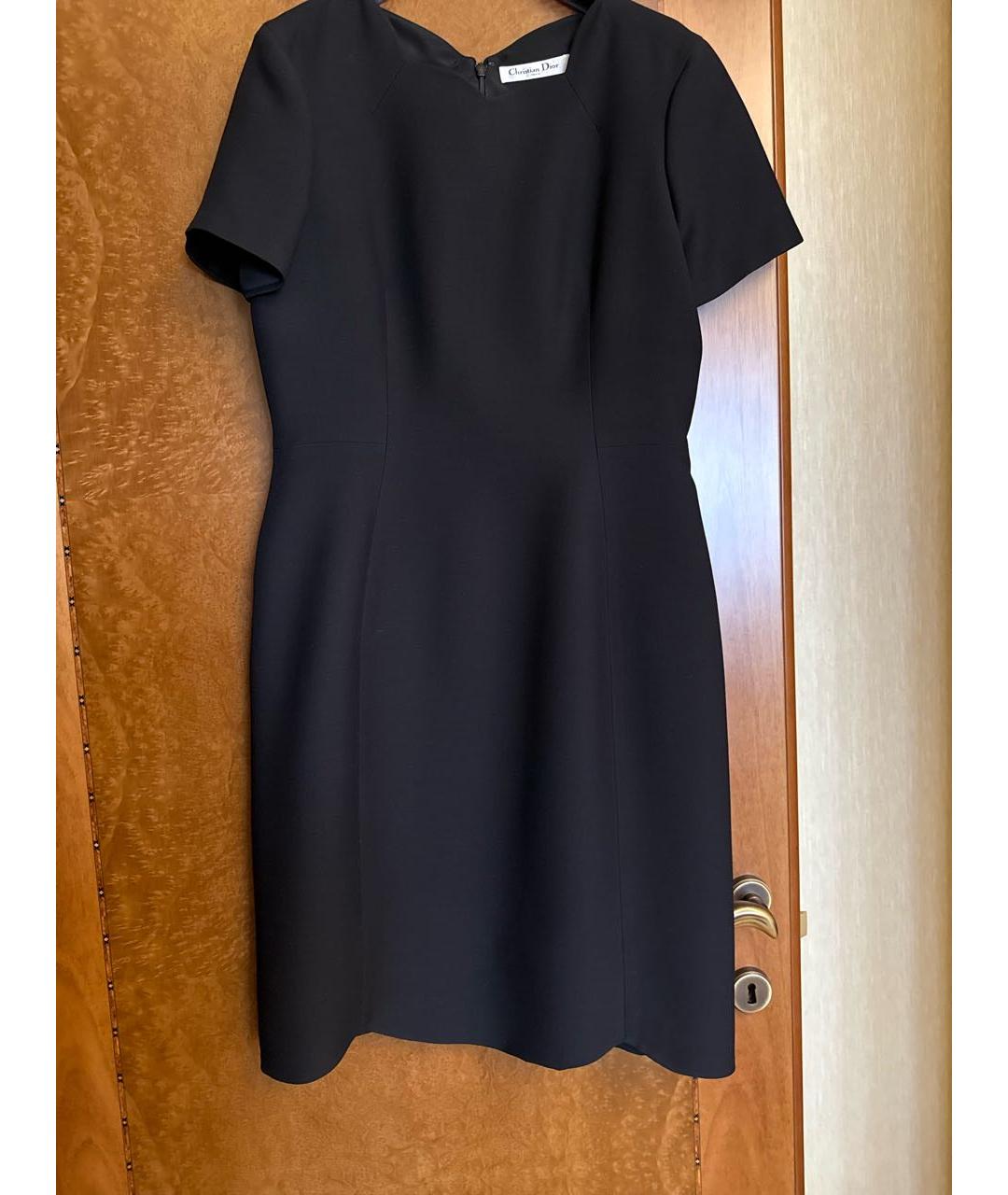 CHRISTIAN DIOR Черное шерстяное коктейльное платье, фото 4