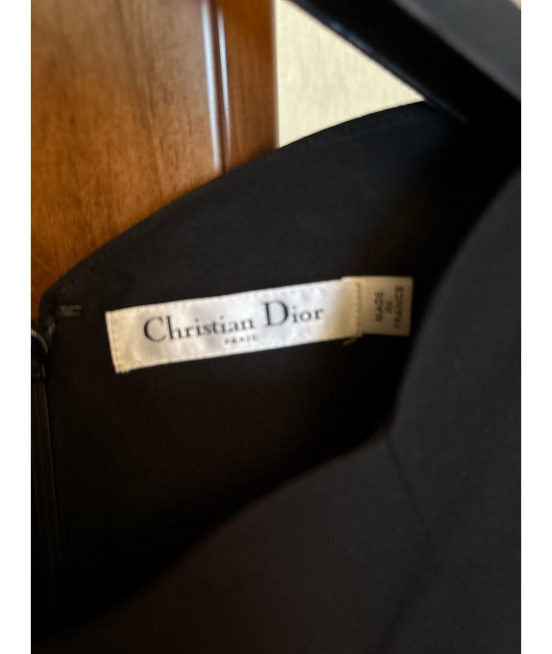 CHRISTIAN DIOR Черное шерстяное коктейльное платье, фото 3