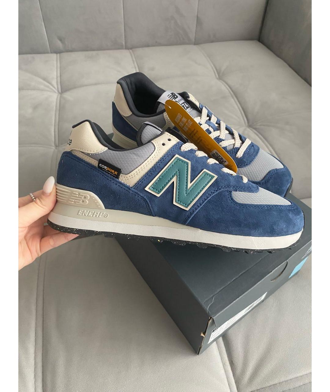 NEW BALANCE Синие замшевые низкие кроссовки / кеды, фото 6
