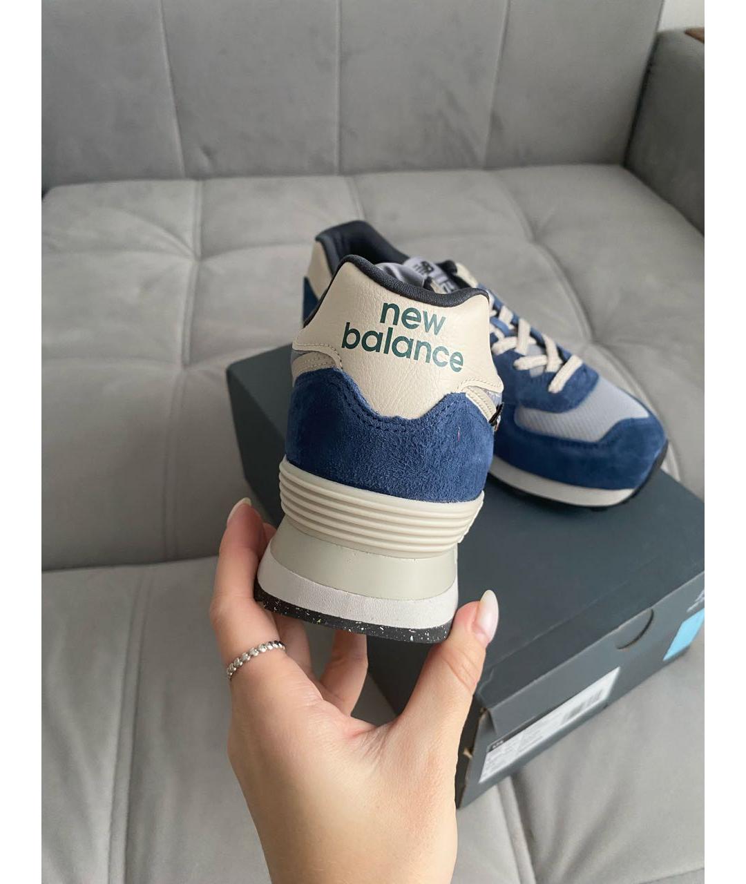 NEW BALANCE Синие замшевые низкие кроссовки / кеды, фото 4