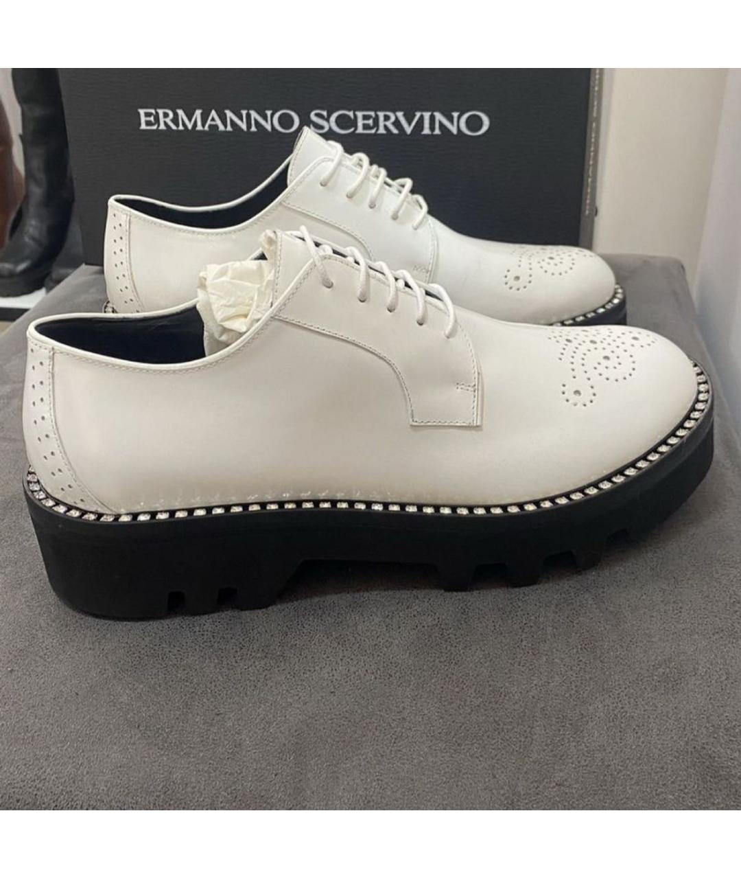 ERMANNO SCERVINO Белые кожаные туфли, фото 8