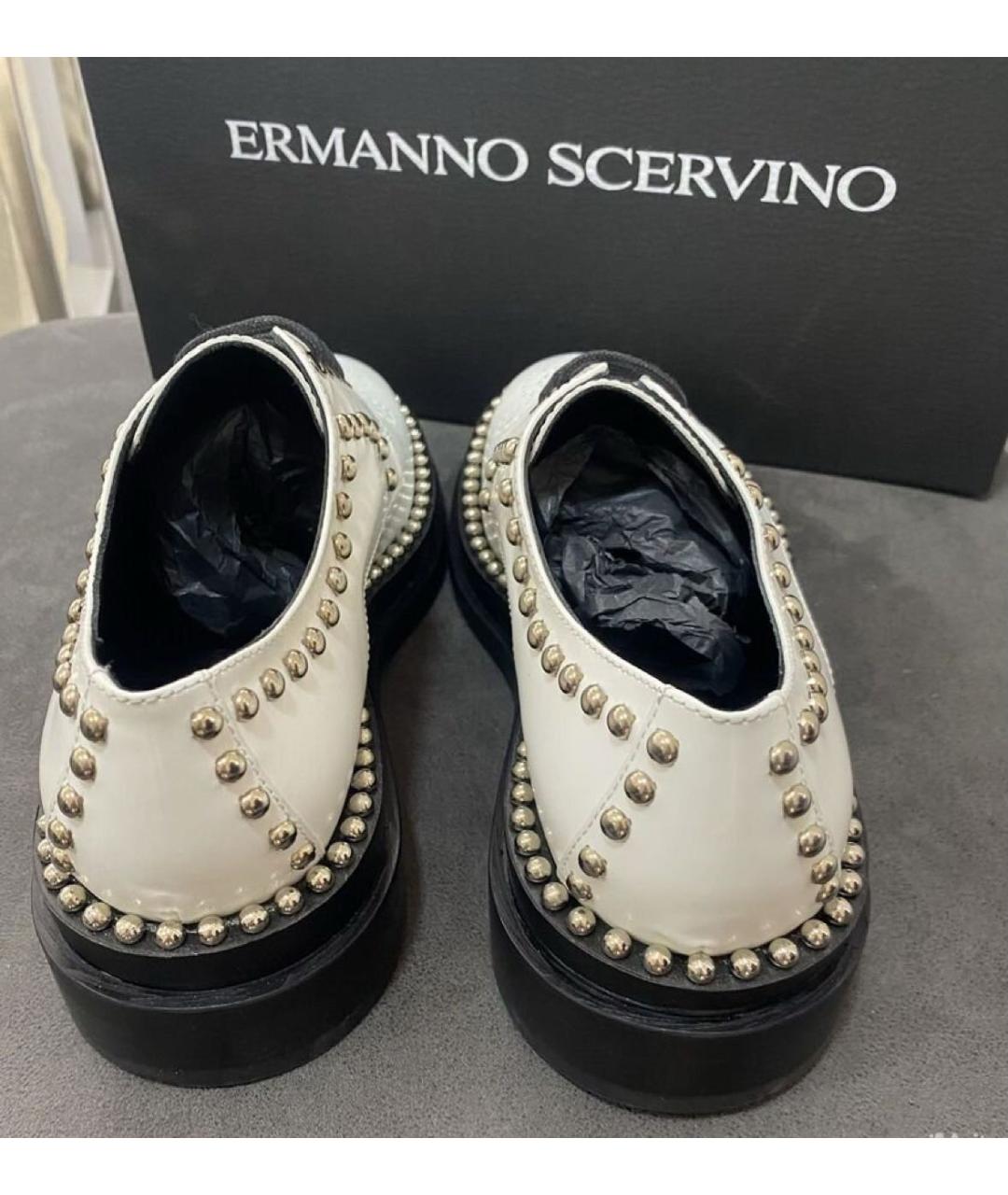 ERMANNO SCERVINO Белые кожаные брогги и оксфорды, фото 4