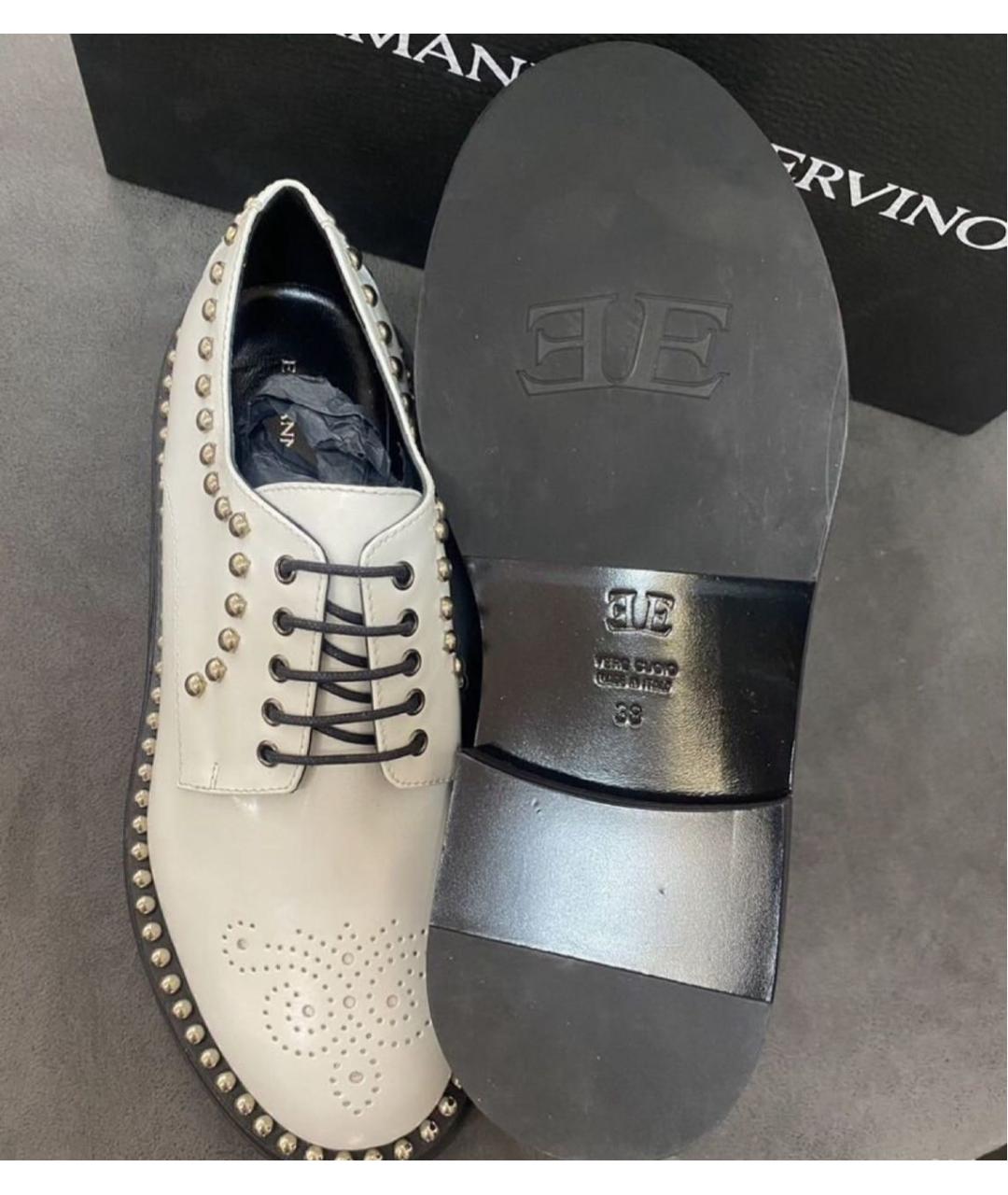 ERMANNO SCERVINO Белые кожаные брогги и оксфорды, фото 3