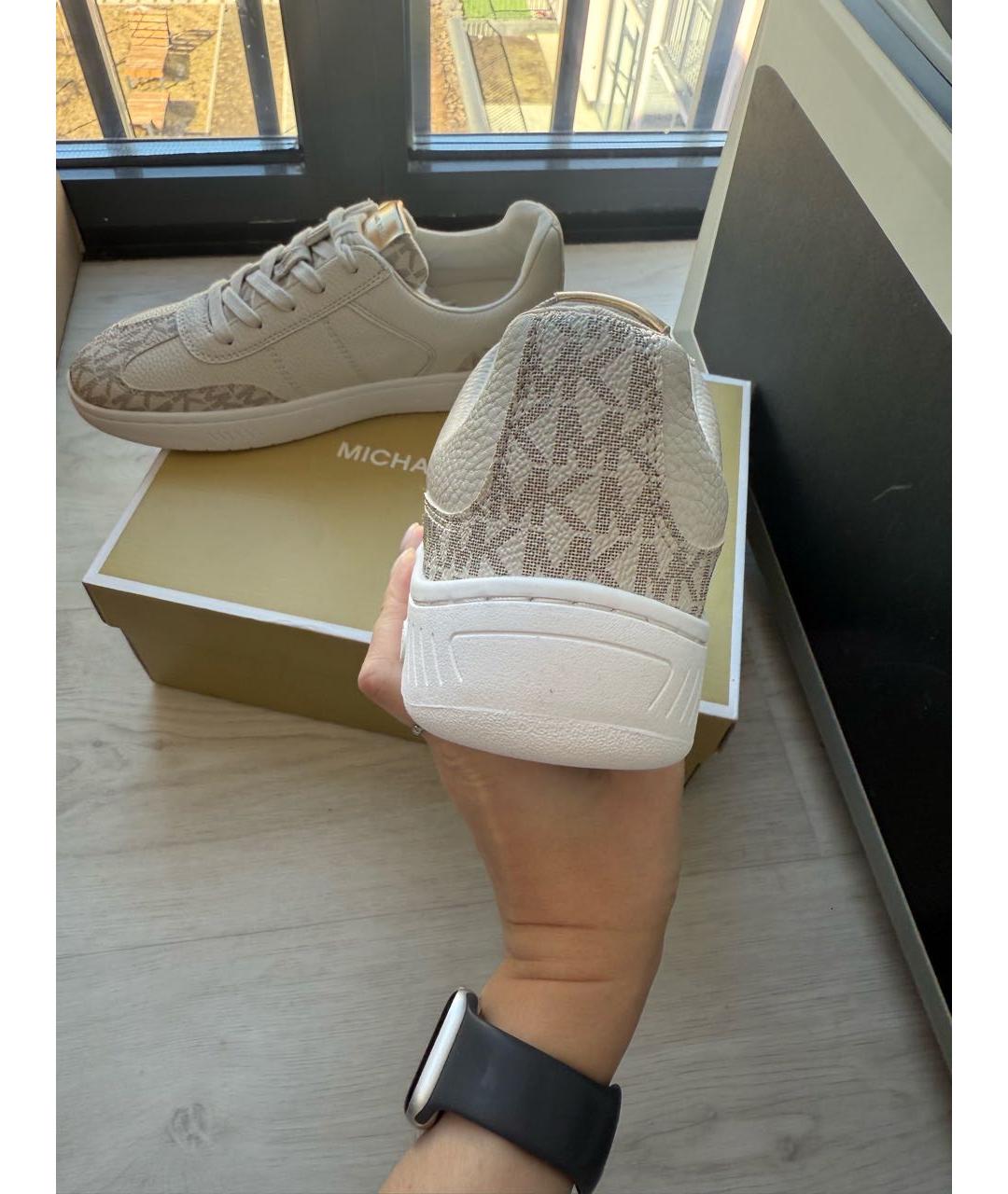MICHAEL KORS Бежевые кеды из искусственной кожи, фото 3