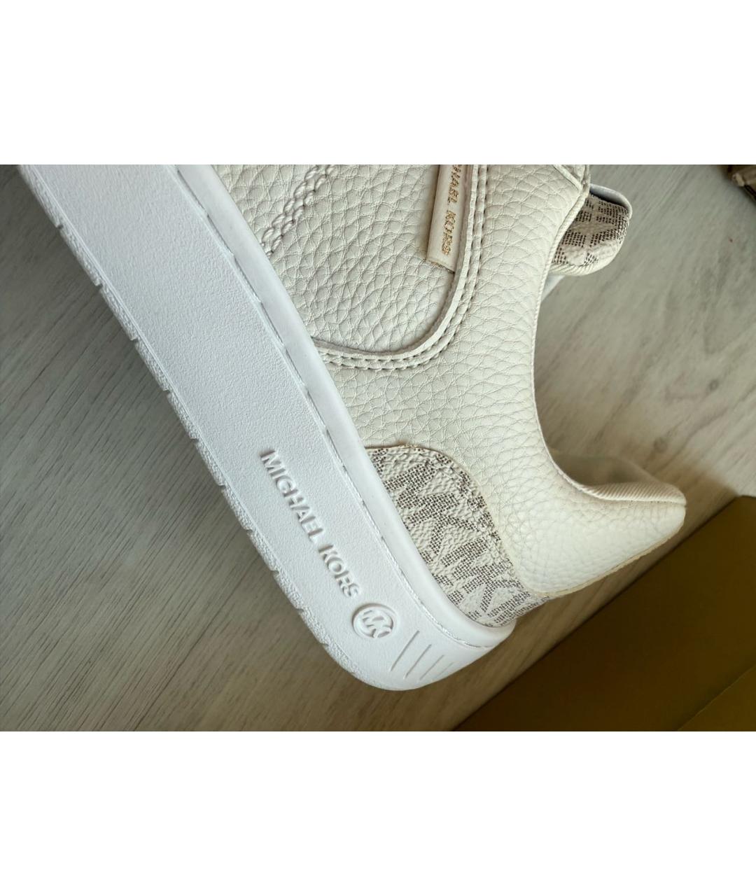 MICHAEL KORS Бежевые кеды из искусственной кожи, фото 5