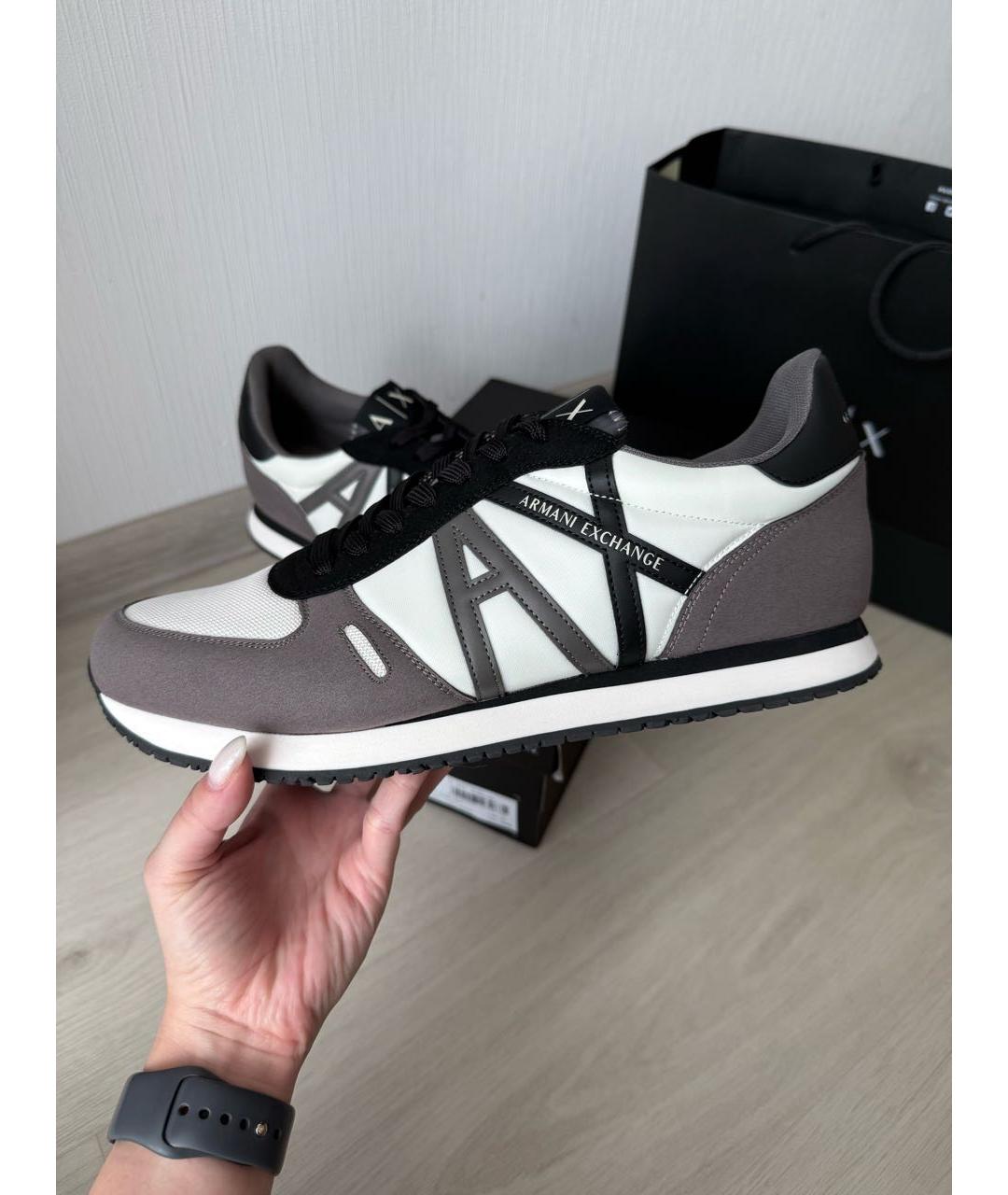 ARMANI EXCHANGE Белые низкие кроссовки / кеды из искусственной кожи, фото 4