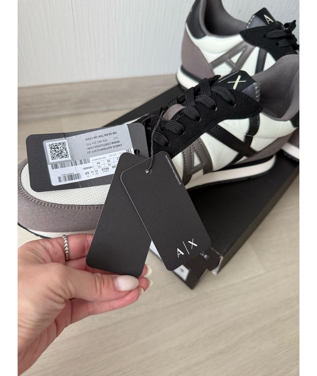 ARMANI EXCHANGE Белые низкие кроссовки / кеды из искусственной кожи, фото 6