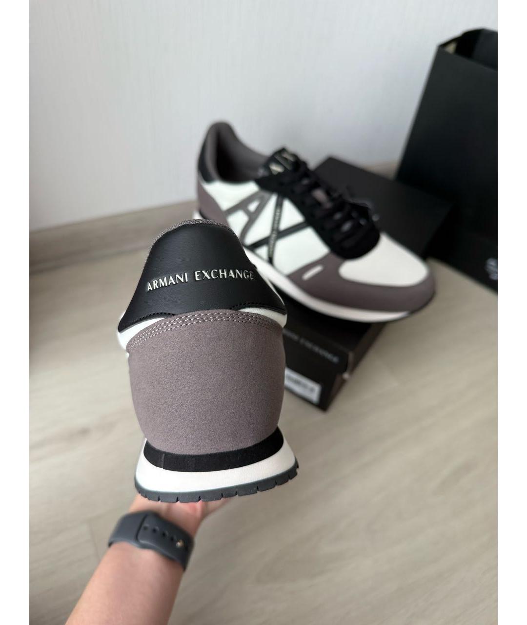 ARMANI EXCHANGE Белые низкие кроссовки / кеды из искусственной кожи, фото 3