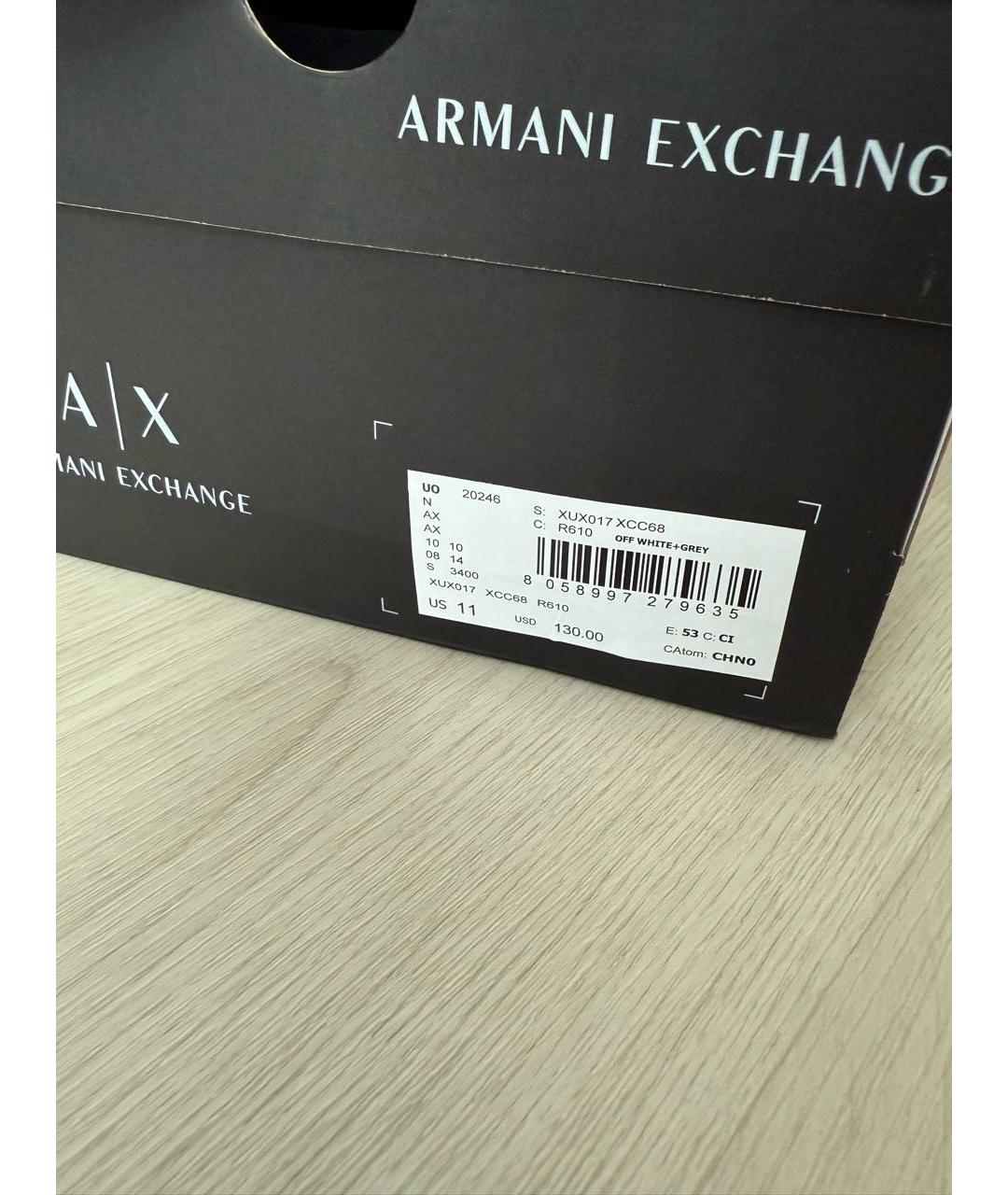 ARMANI EXCHANGE Белые низкие кроссовки / кеды из искусственной кожи, фото 7