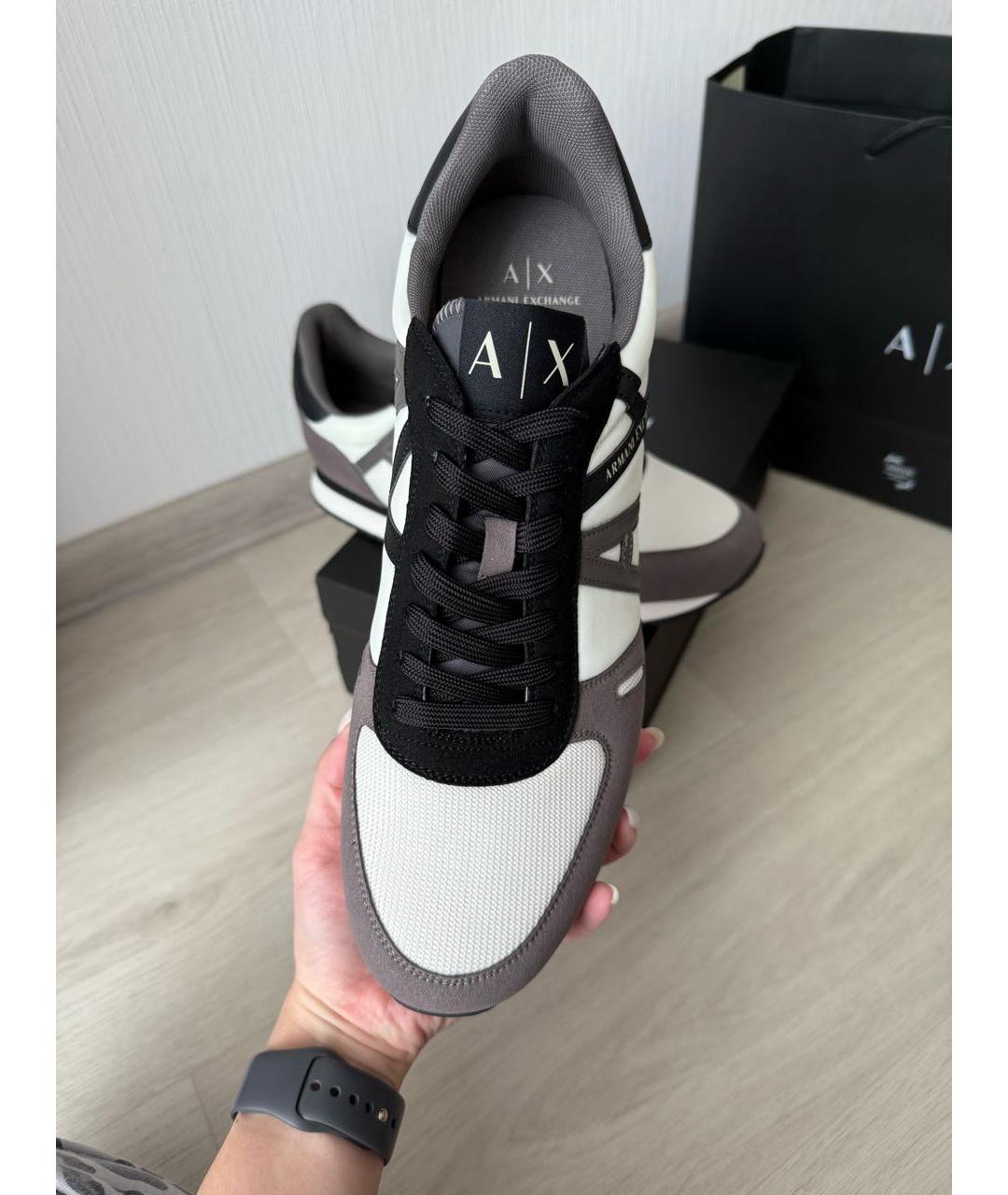 ARMANI EXCHANGE Белые низкие кроссовки / кеды из искусственной кожи, фото 2