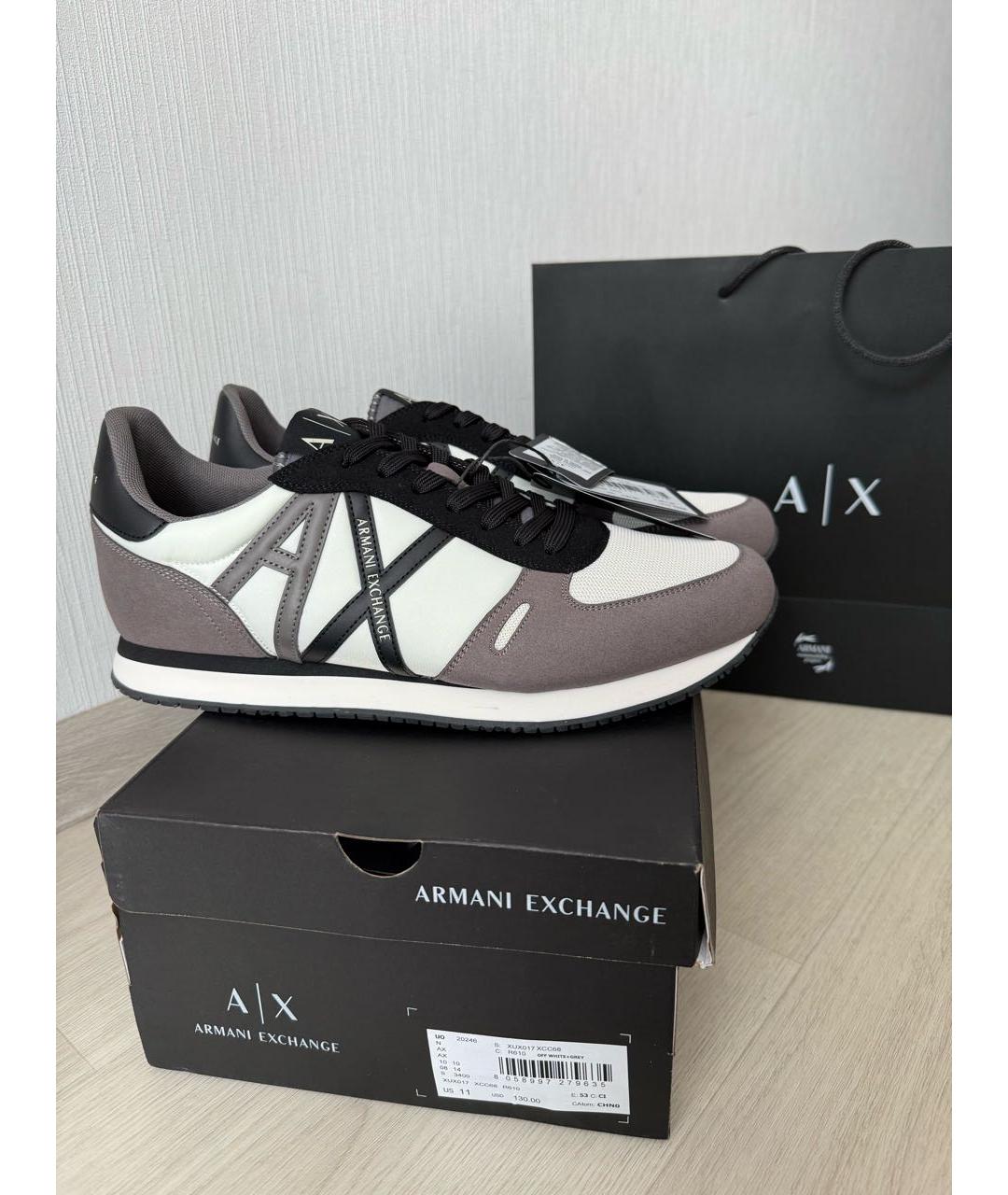 ARMANI EXCHANGE Белые низкие кроссовки / кеды из искусственной кожи, фото 8