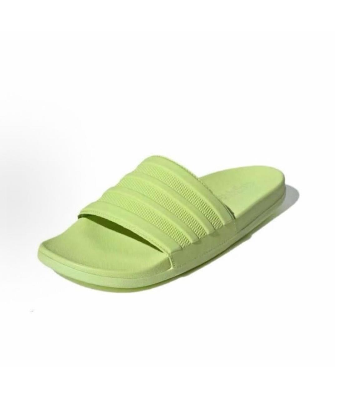 ADIDAS Салатовые резиновые шлепанцы, фото 3
