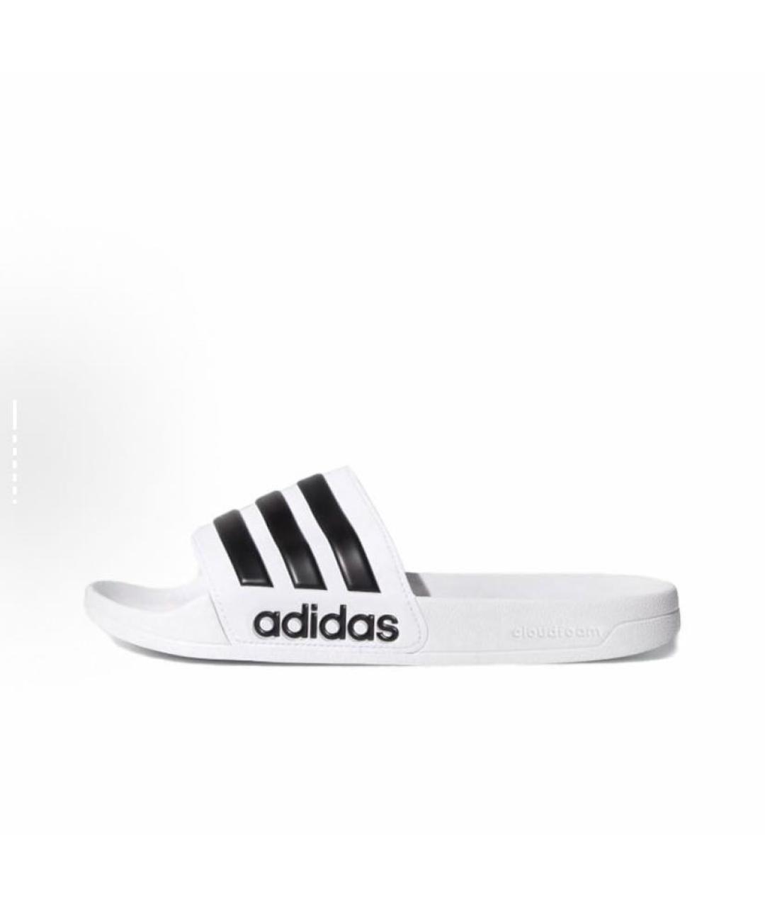 ADIDAS Белые резиновые шлепанцы, фото 3