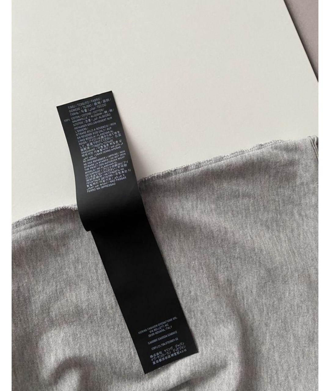 SAINT LAURENT Серая хлопковая футболка, фото 9
