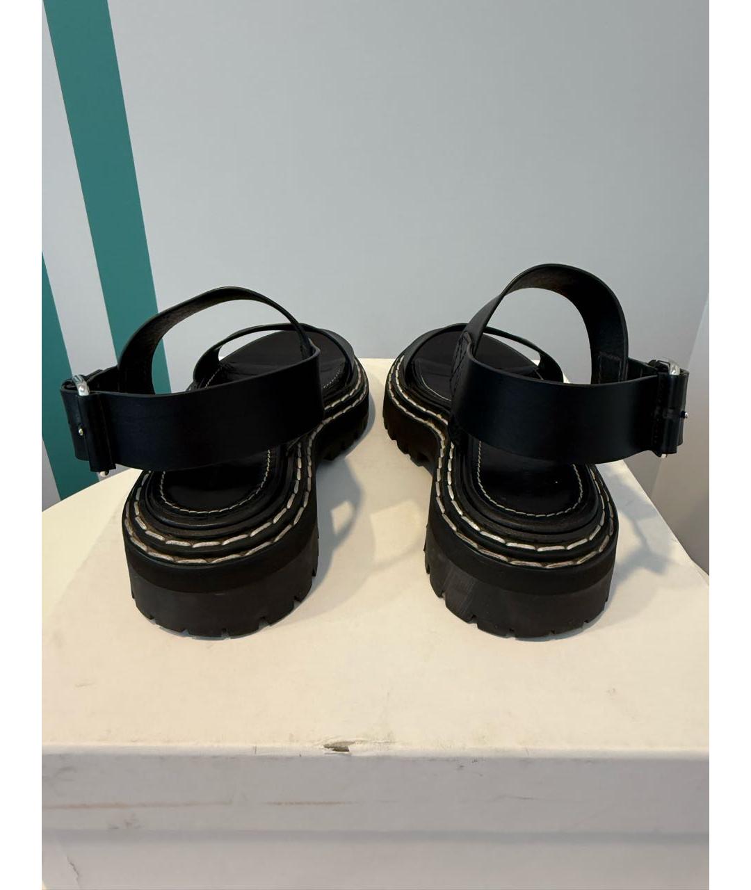 PROENZA SCHOULER Черные кожаные сандалии, фото 4