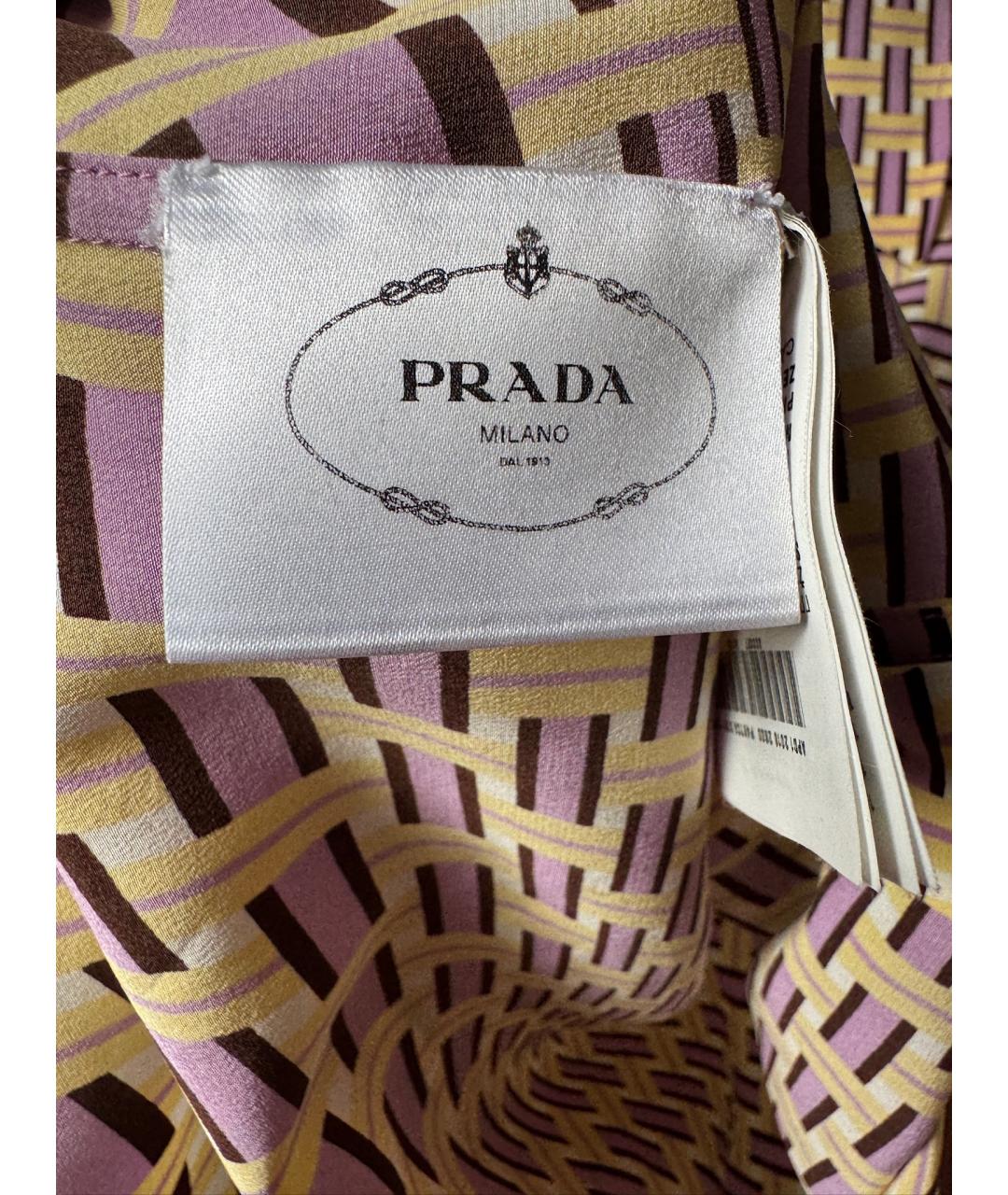 PRADA Мульти шелковая блузы, фото 7