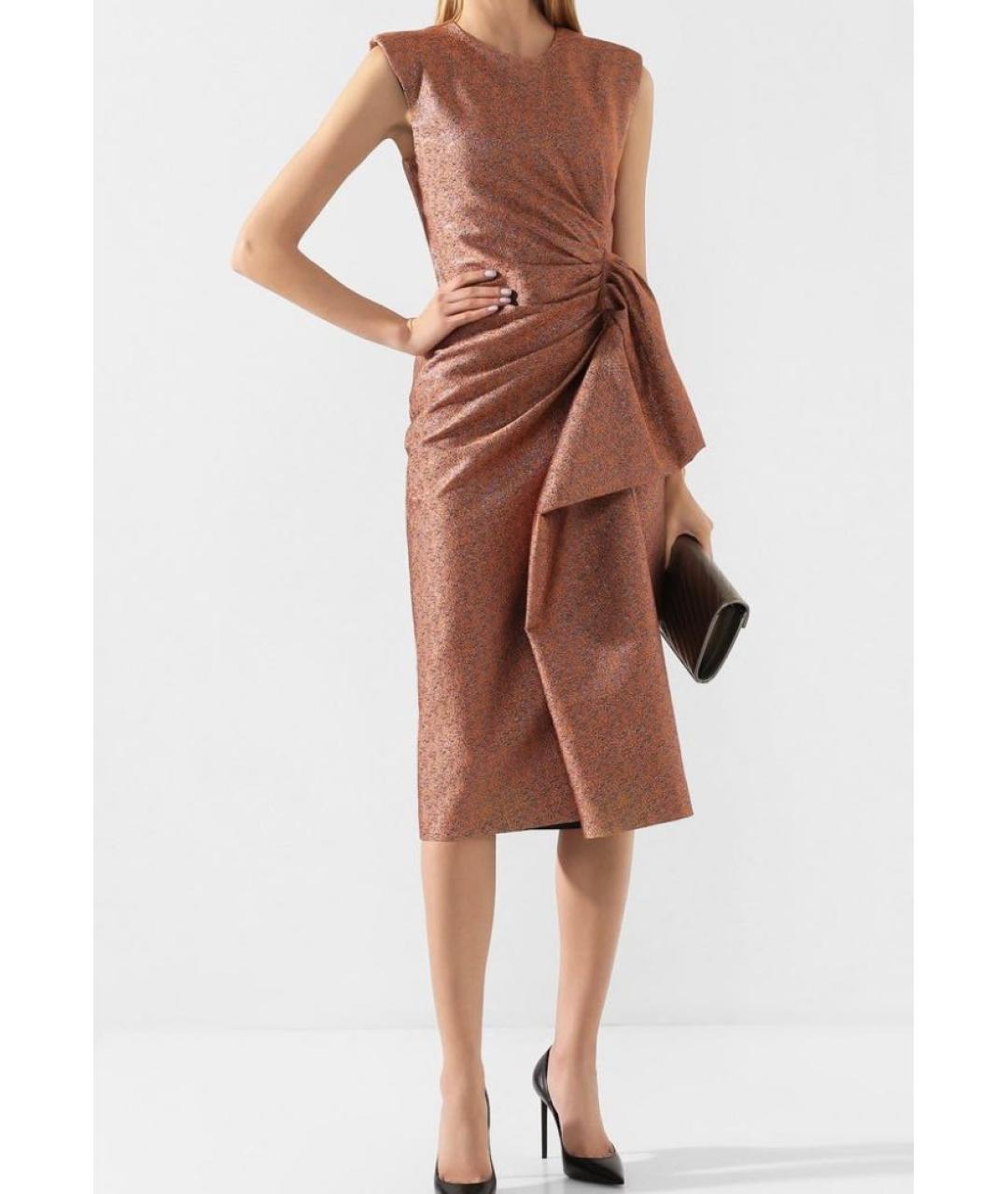 DRIES VAN NOTEN Золотое вискозное вечернее платье, фото 2