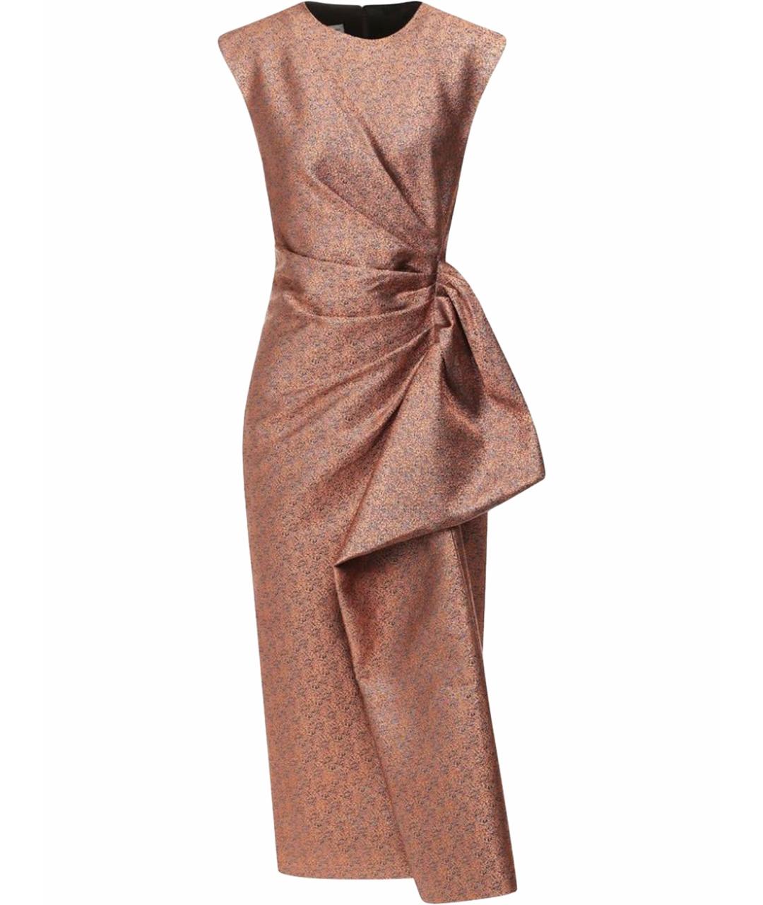 DRIES VAN NOTEN Золотое вискозное вечернее платье, фото 1