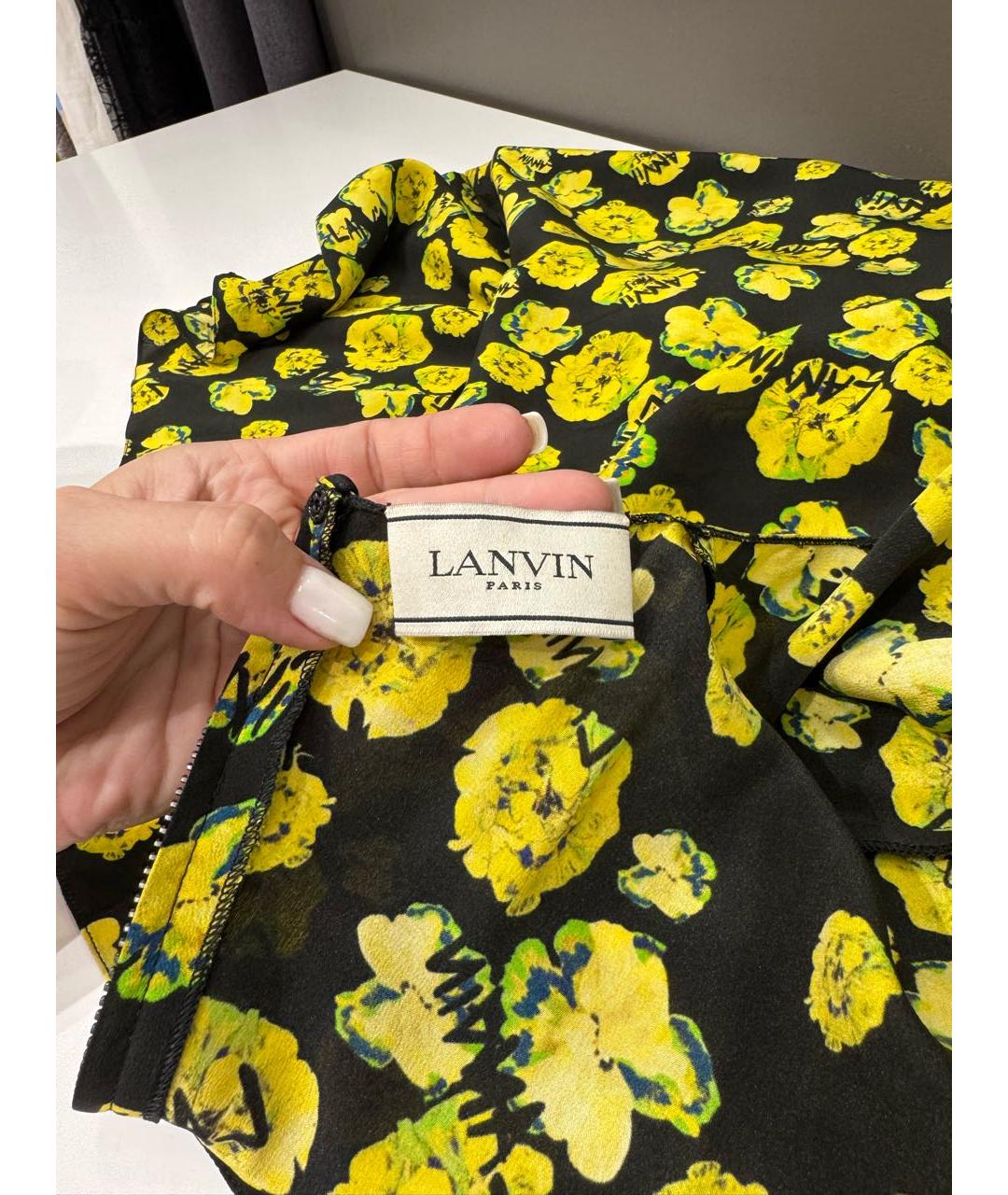 LANVIN Желтое коктейльное платье, фото 6