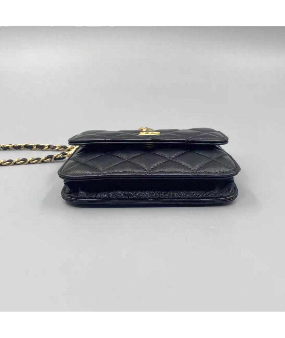 CHANEL Черная кожаная сумка через плечо, фото 4
