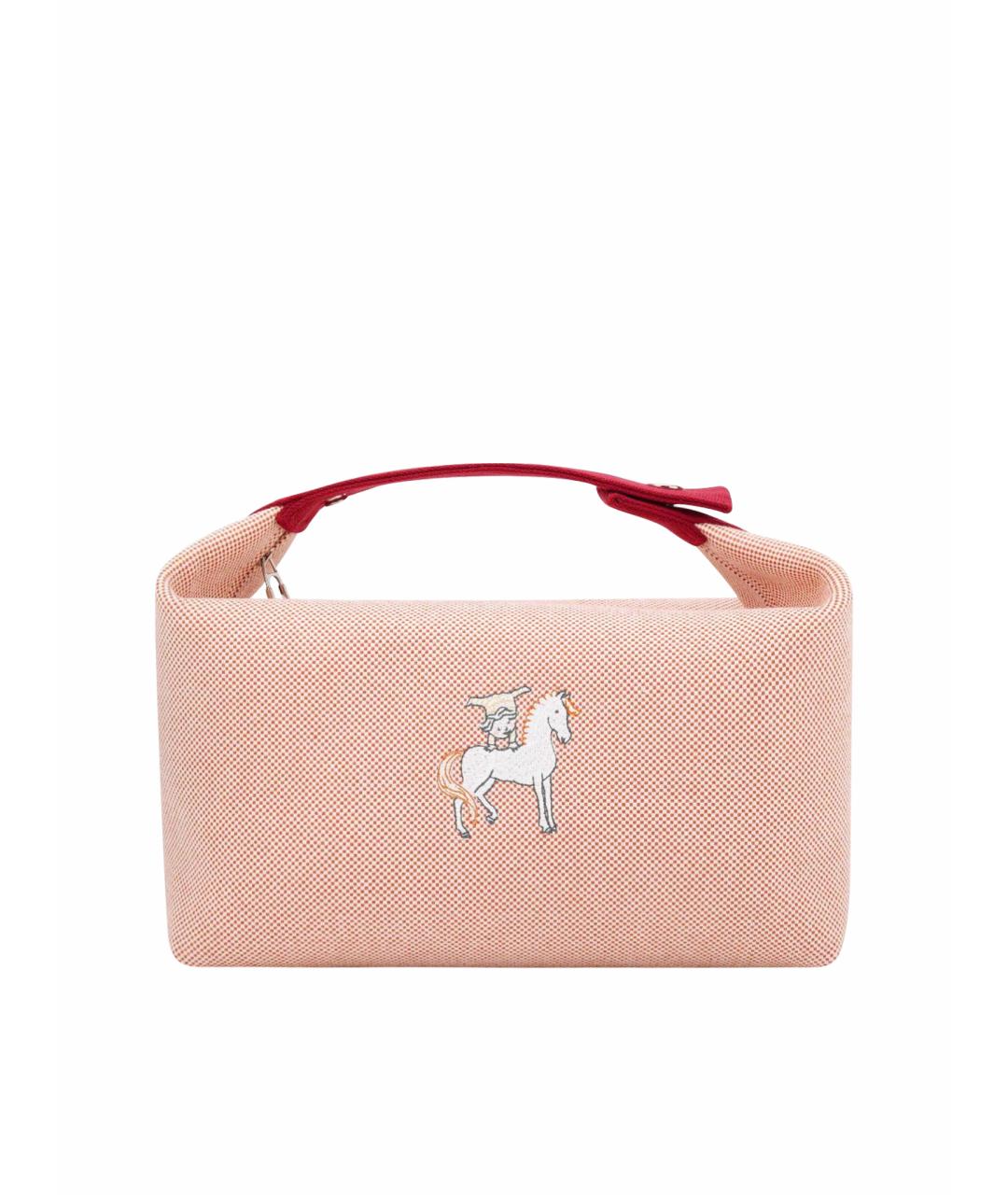 HERMES Розовая хлопковая косметичка, фото 1
