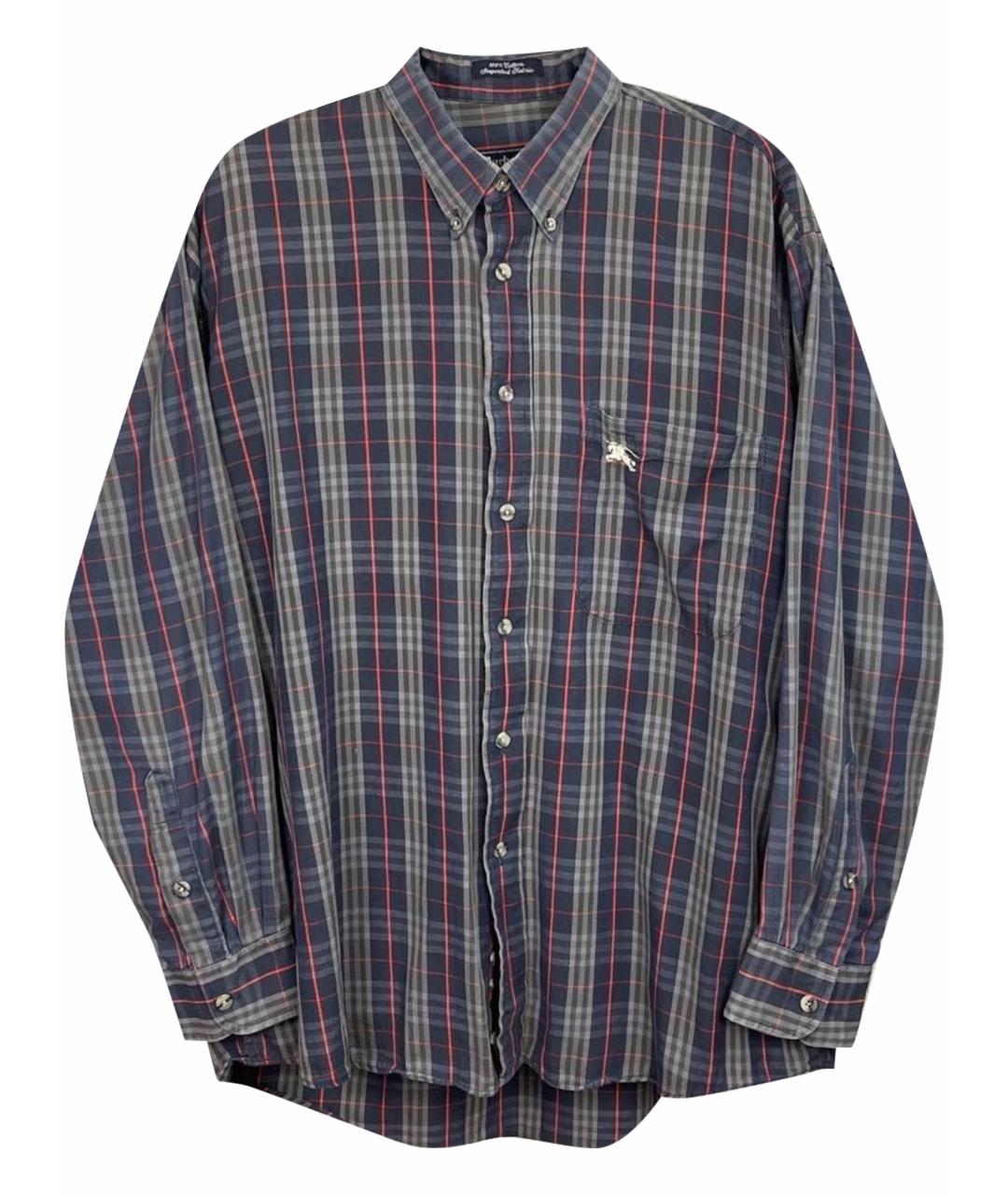 BURBERRY Антрацитовая хлопковая классическая рубашка, фото 1