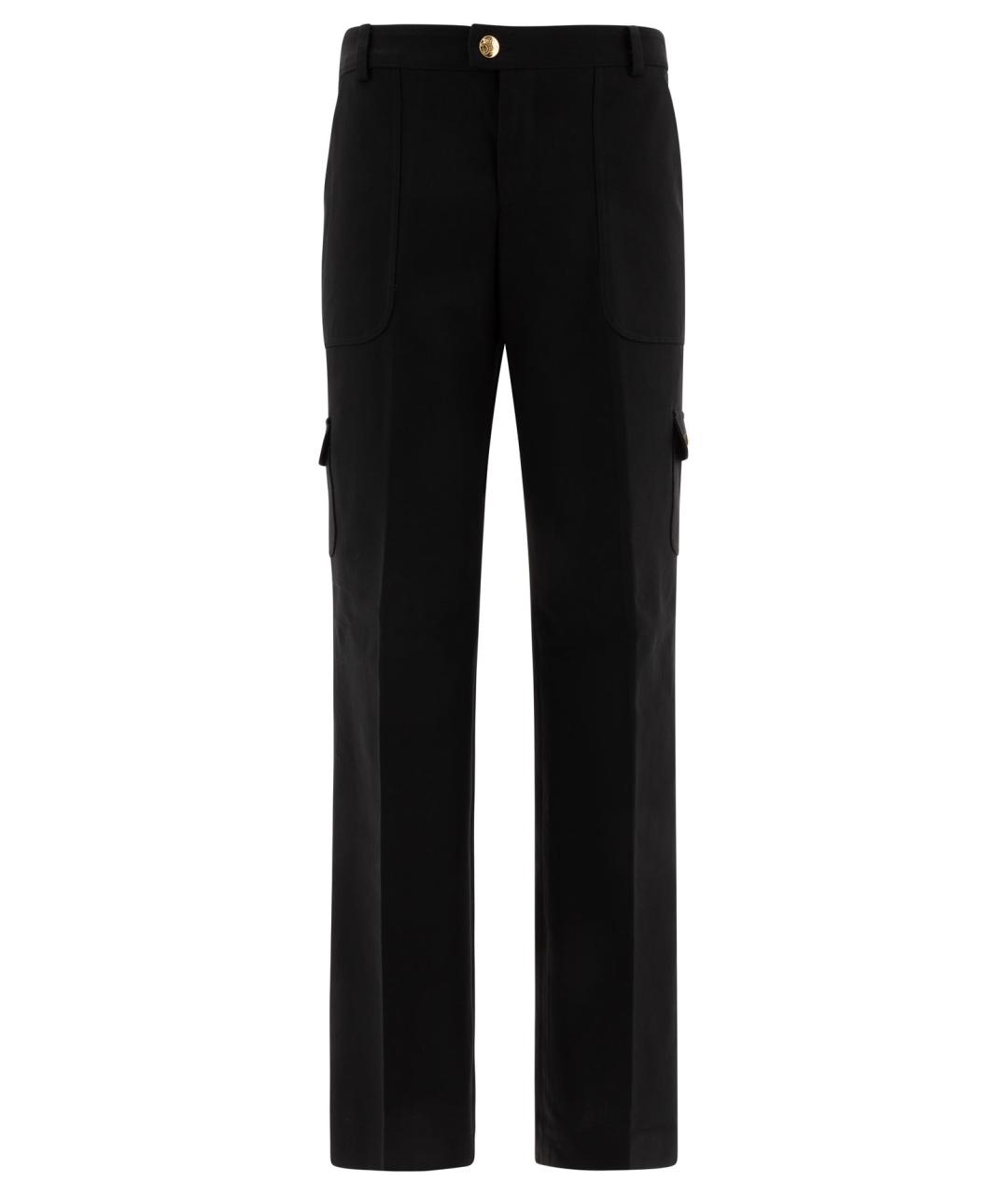 CELINE Черные хлопковые прямые брюки, фото 1