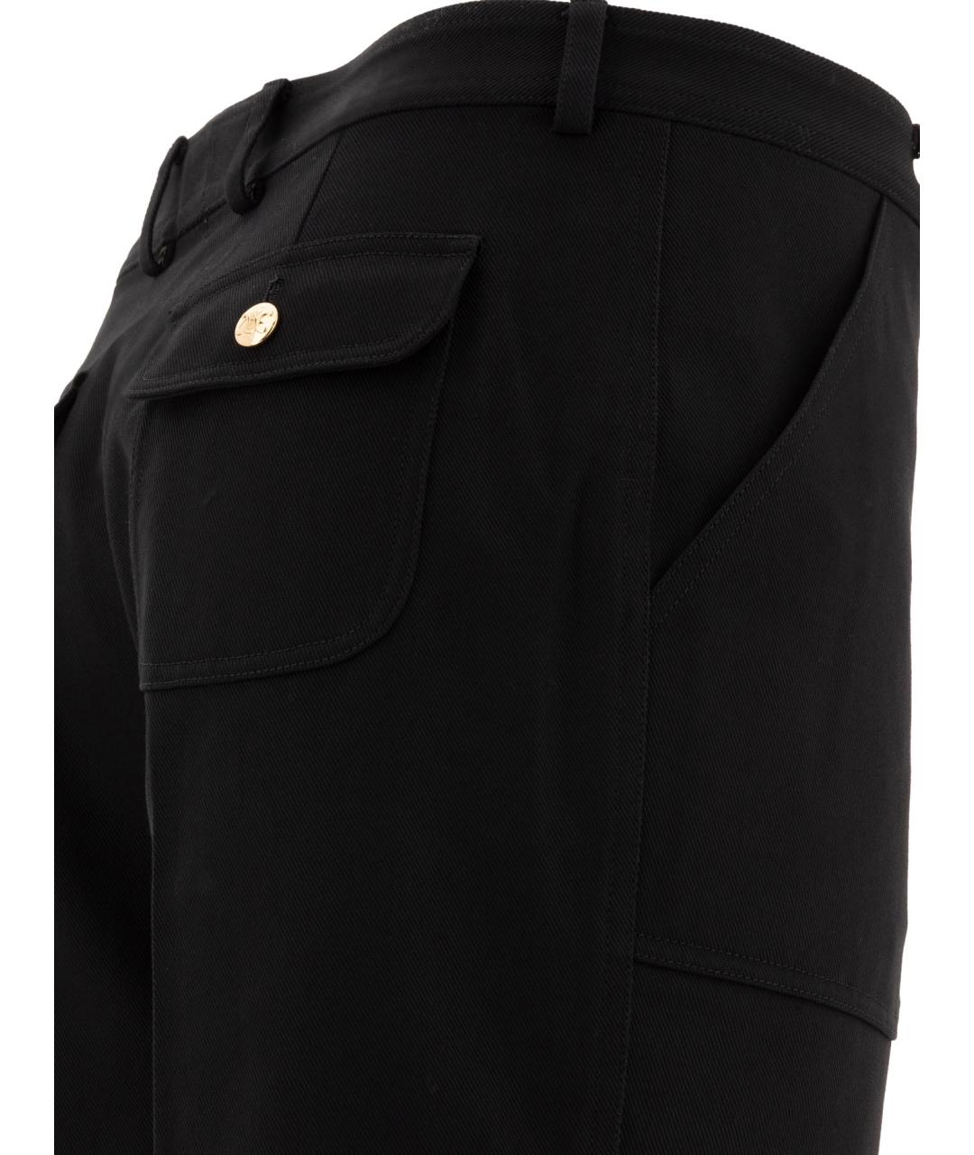 CELINE Черные хлопковые прямые брюки, фото 4