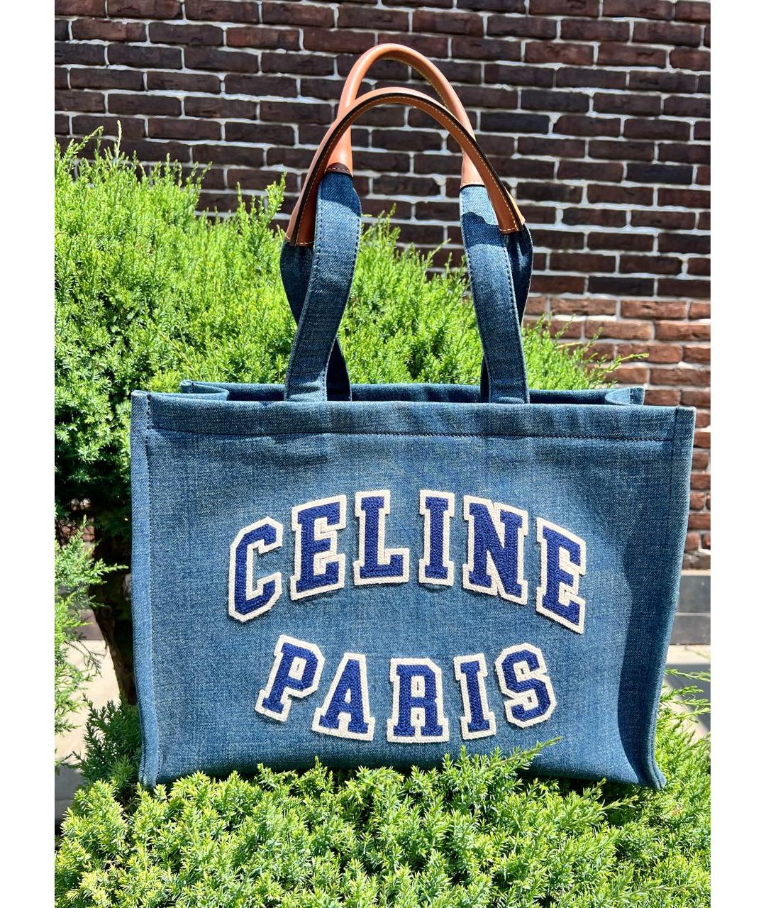 CELINE Синяя деним сумка тоут, фото 3