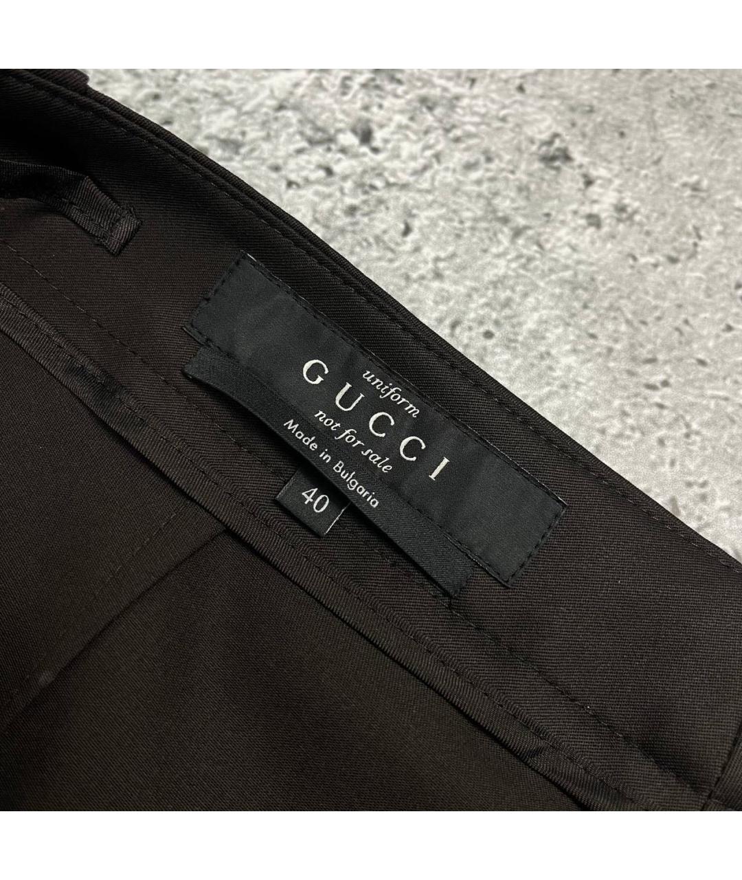 GUCCI Коричневые классические брюки, фото 4