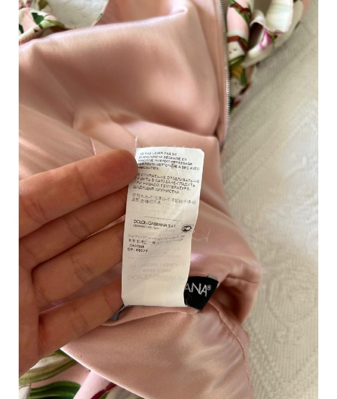 DOLCE&GABBANA Розовое вискозное повседневное платье, фото 9