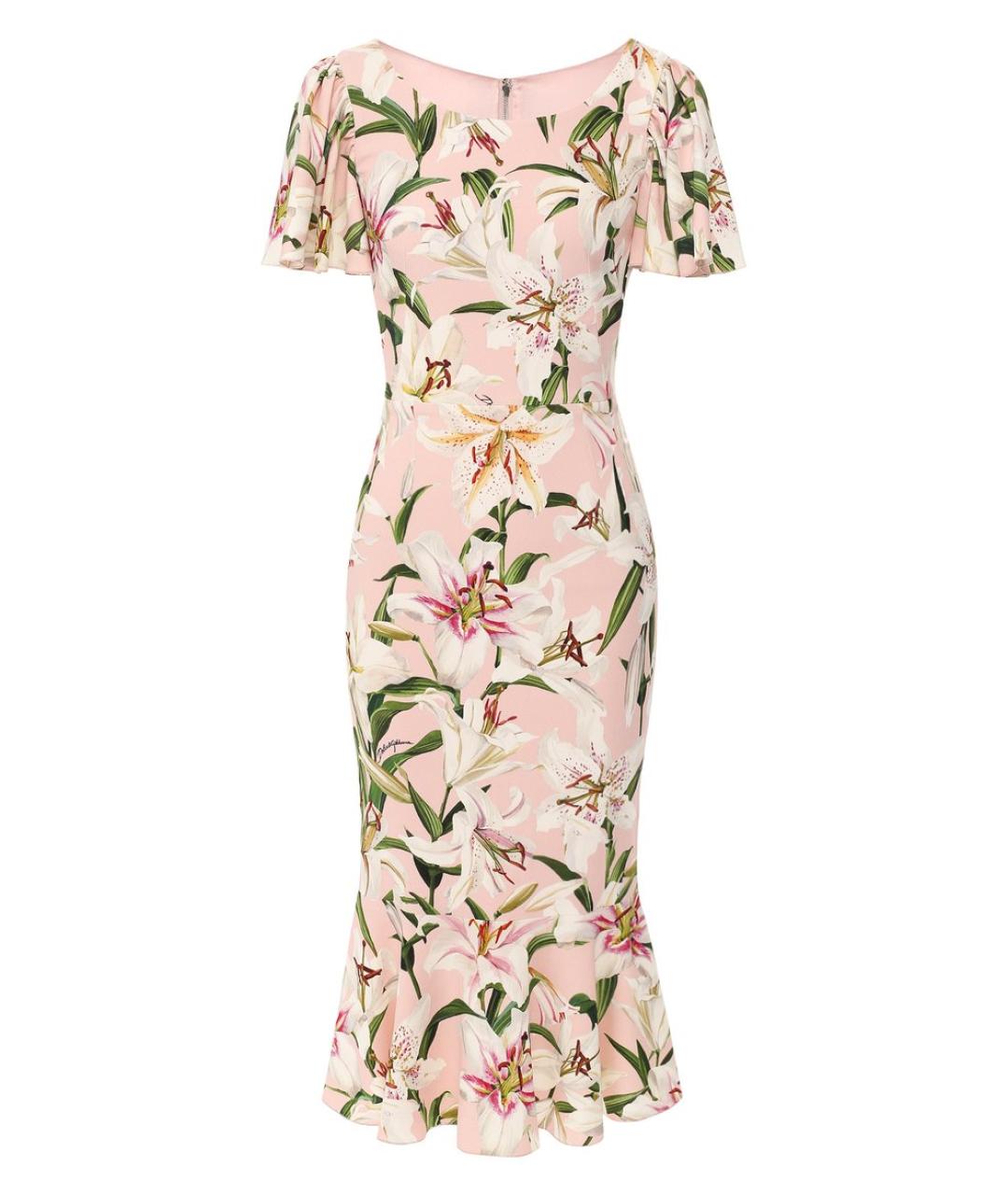 DOLCE&GABBANA Розовое вискозное повседневное платье, фото 1