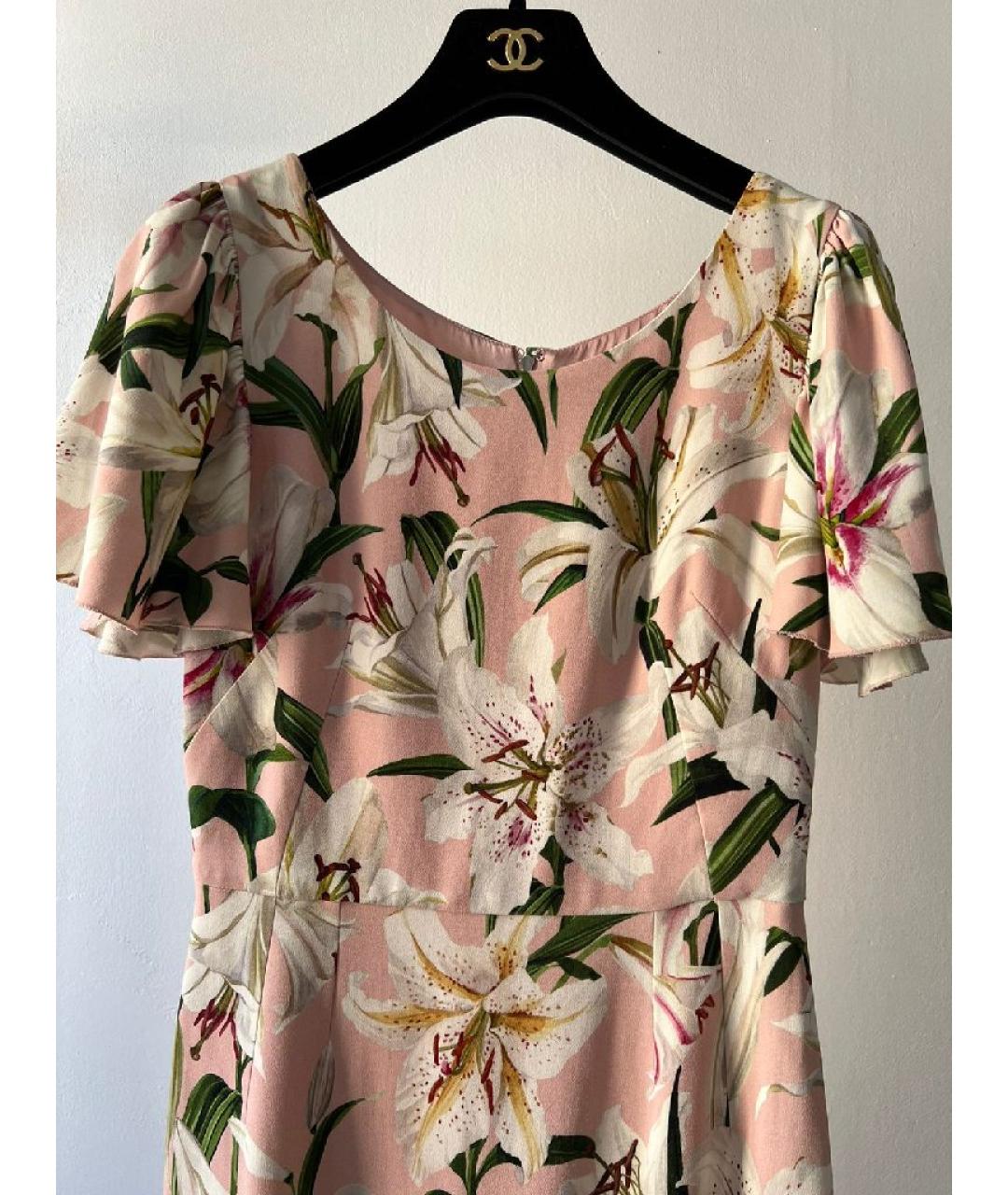 DOLCE&GABBANA Розовое вискозное повседневное платье, фото 4