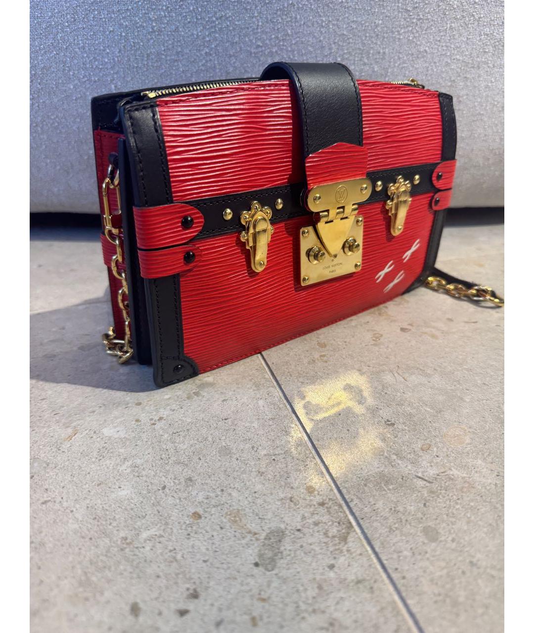 LOUIS VUITTON Красная кожаная сумка через плечо, фото 2