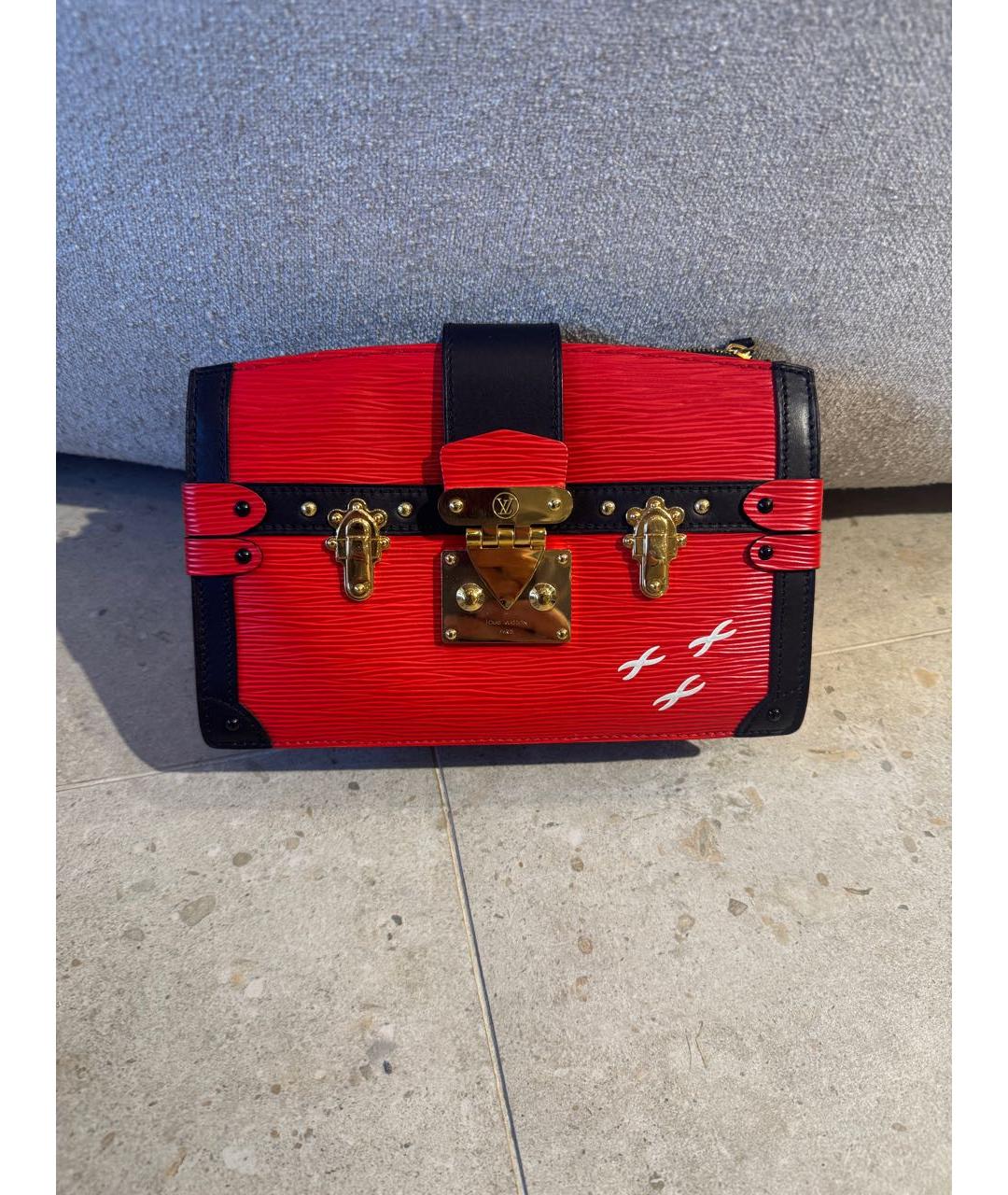 LOUIS VUITTON Красная кожаная сумка через плечо, фото 5
