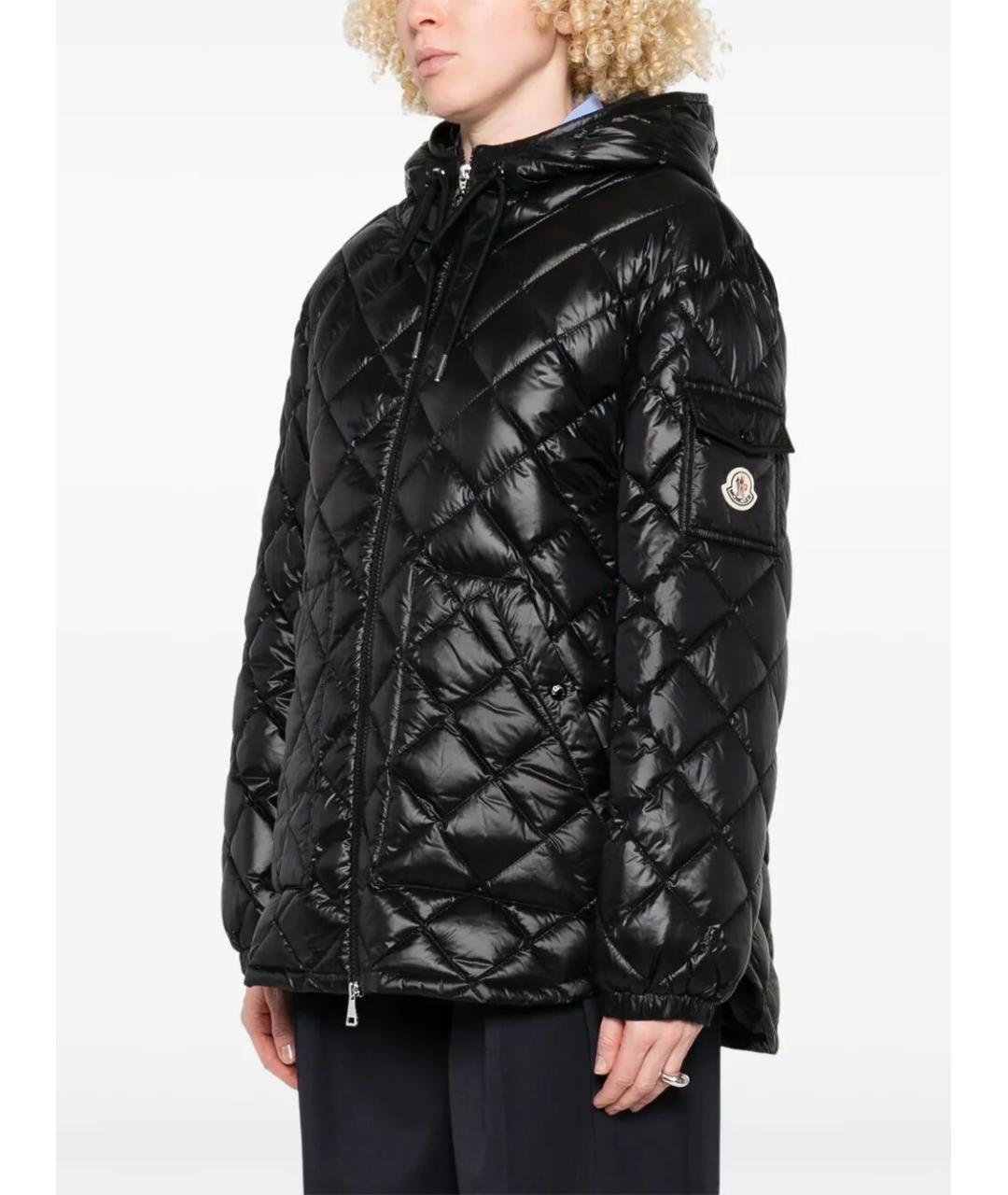 MONCLER Черный полиамидовый пуховик, фото 3
