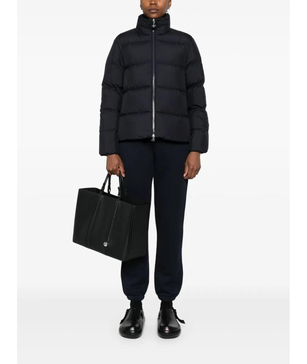 MONCLER Темно-синий полиэстеровый пуховик, фото 2