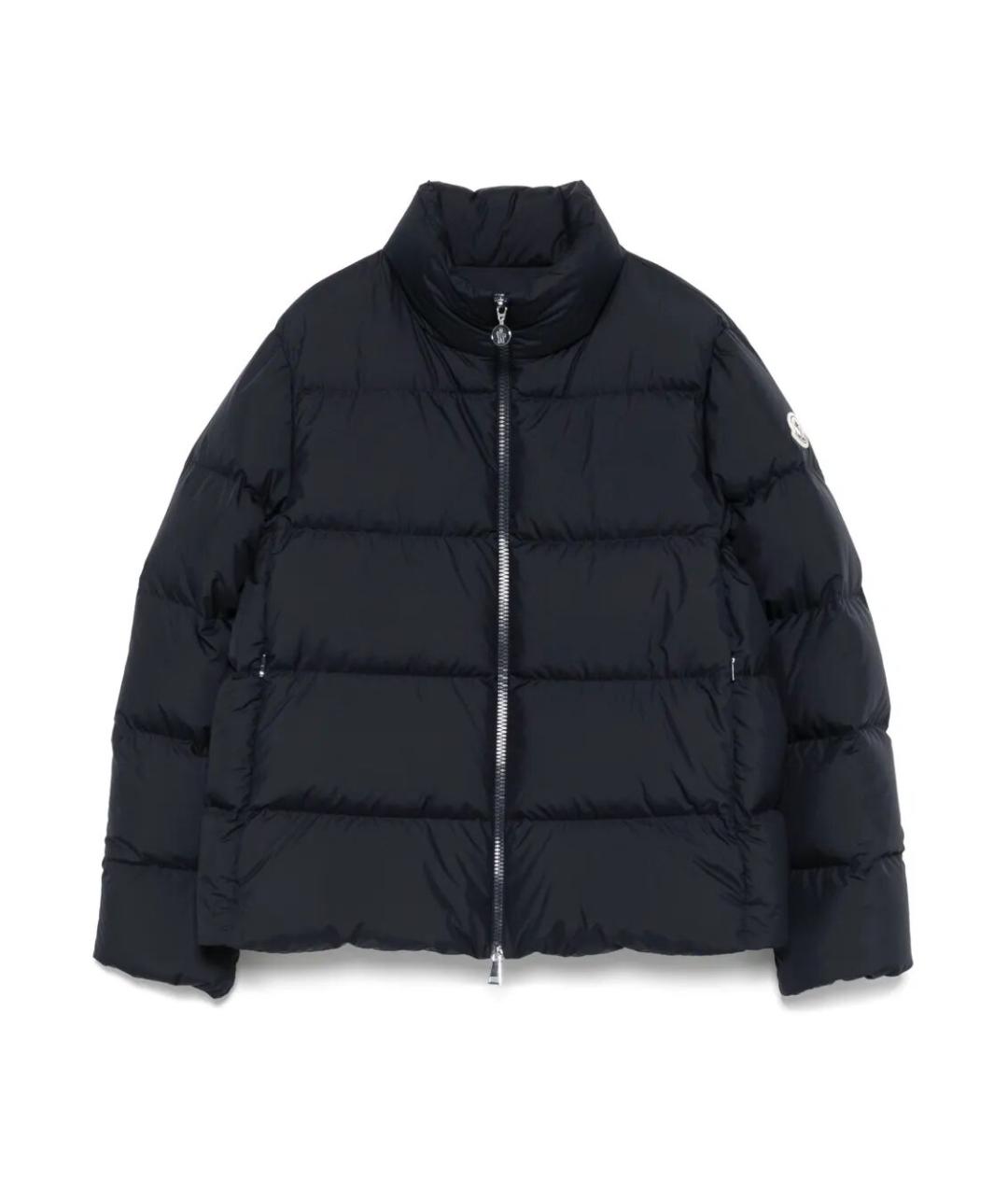MONCLER Темно-синий полиэстеровый пуховик, фото 1
