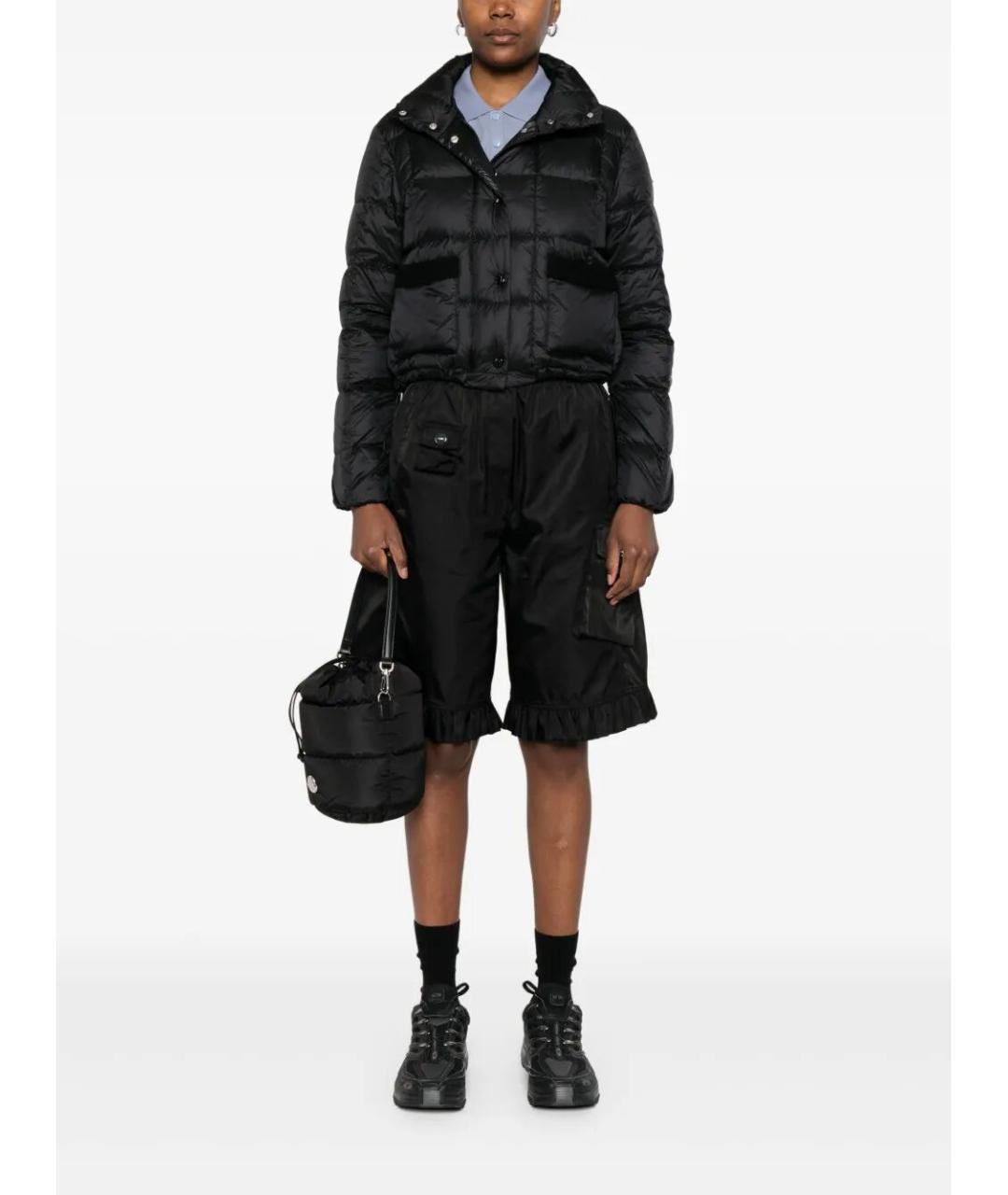 MONCLER Черный полиамидовый пуховик, фото 2