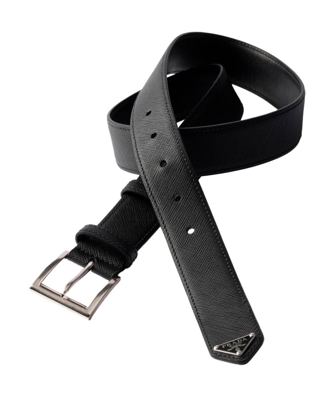 PRADA Черный кожаный ремень, фото 3