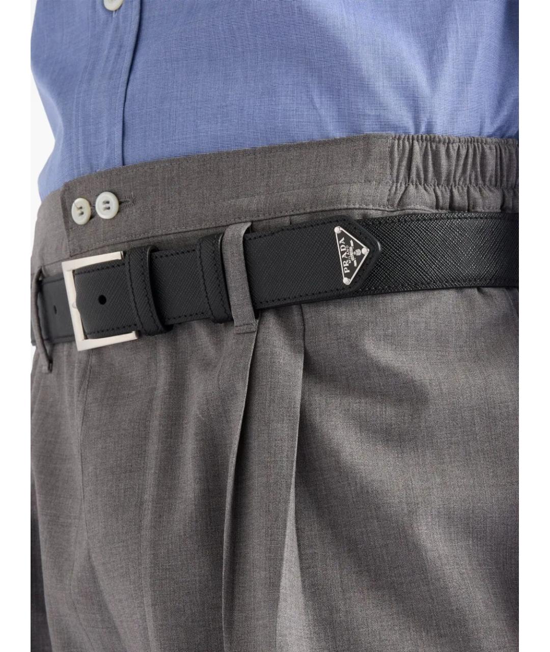 PRADA Черный кожаный ремень, фото 2