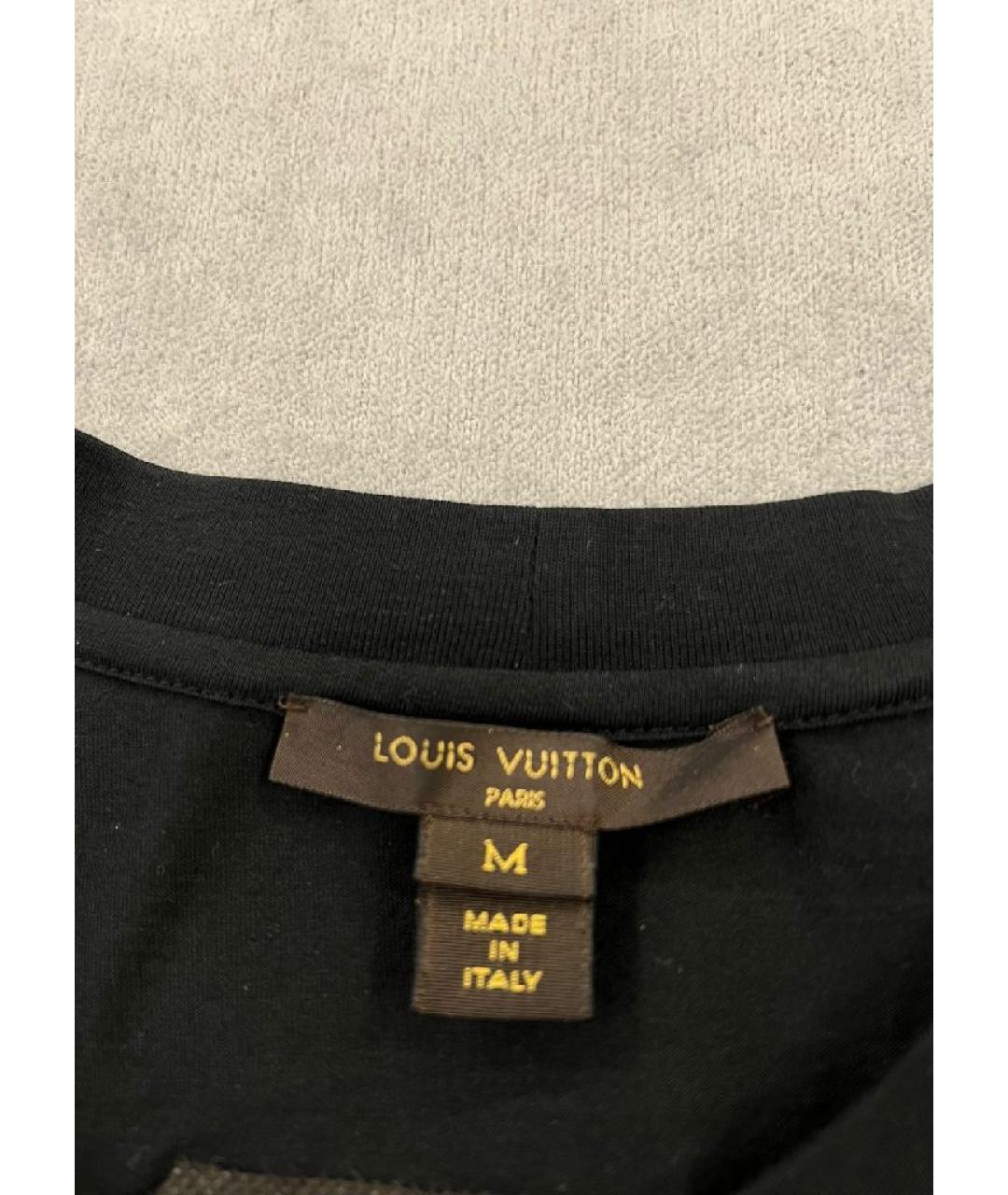 LOUIS VUITTON Черная хлопковая футболка, фото 5