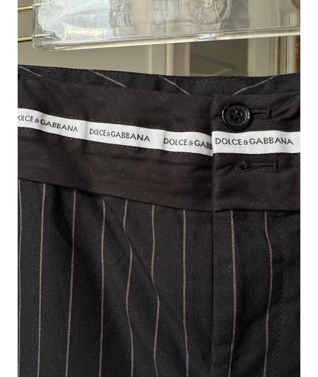DOLCE&GABBANA Темно-синяя хлопковая юбка мини, фото 3