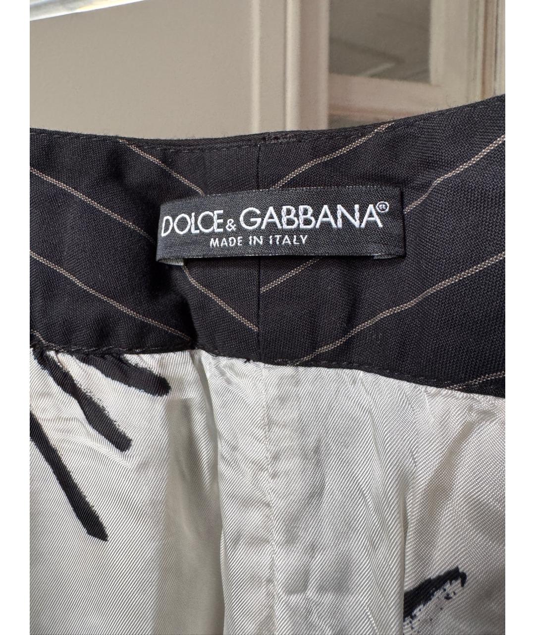 DOLCE&GABBANA Темно-синяя хлопковая юбка мини, фото 7