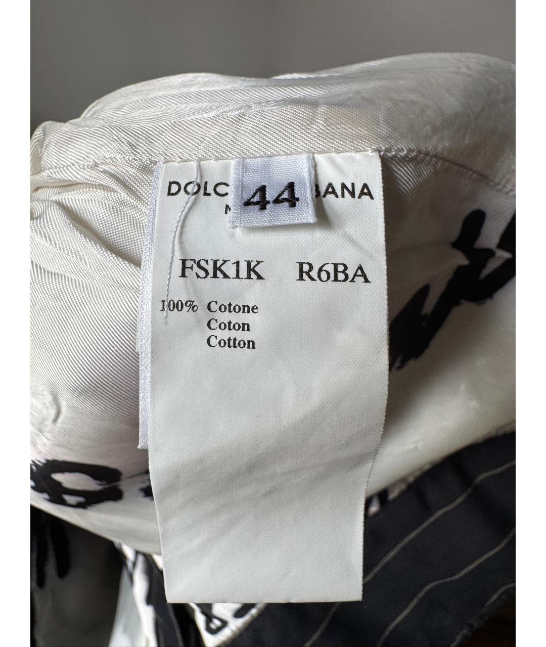 DOLCE&GABBANA Темно-синяя хлопковая юбка мини, фото 8