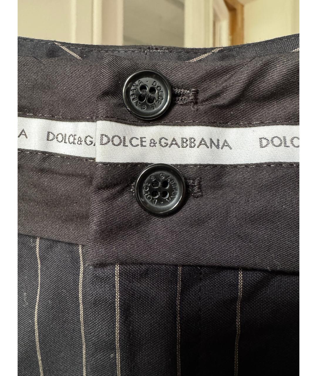 DOLCE&GABBANA Темно-синяя хлопковая юбка мини, фото 5
