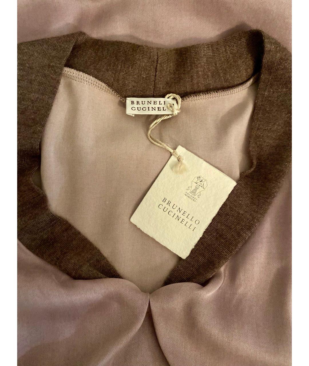BRUNELLO CUCINELLI Розовое шелковое повседневное платье, фото 3
