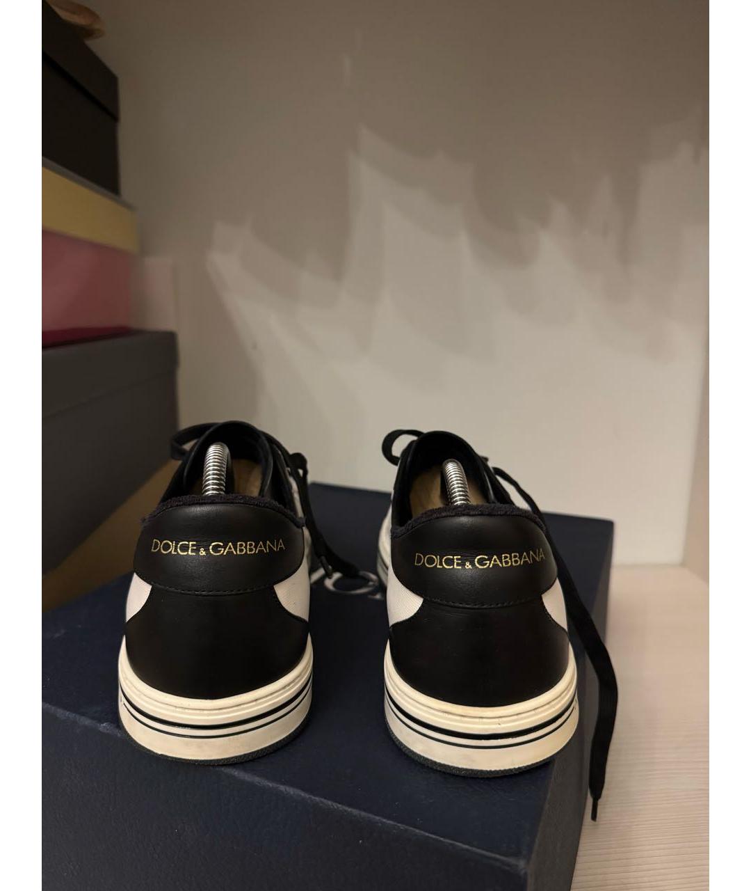 DOLCE&GABBANA Белые кожаные низкие кроссовки / кеды, фото 4