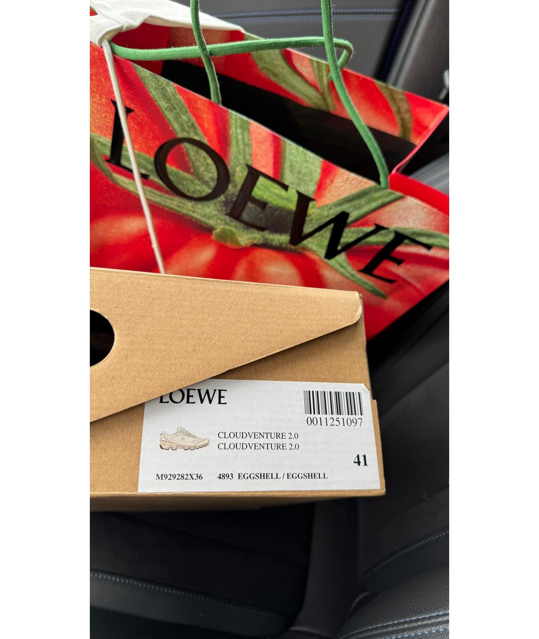 LOEWE Белые текстильные кроссовки, фото 7